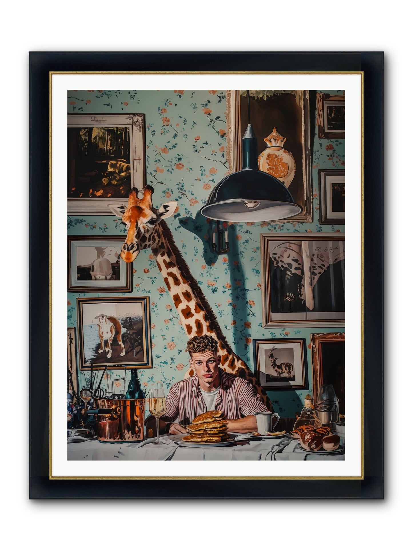 The Spotted Epicurean Framed Print - Wide Black w/Gold 36x48