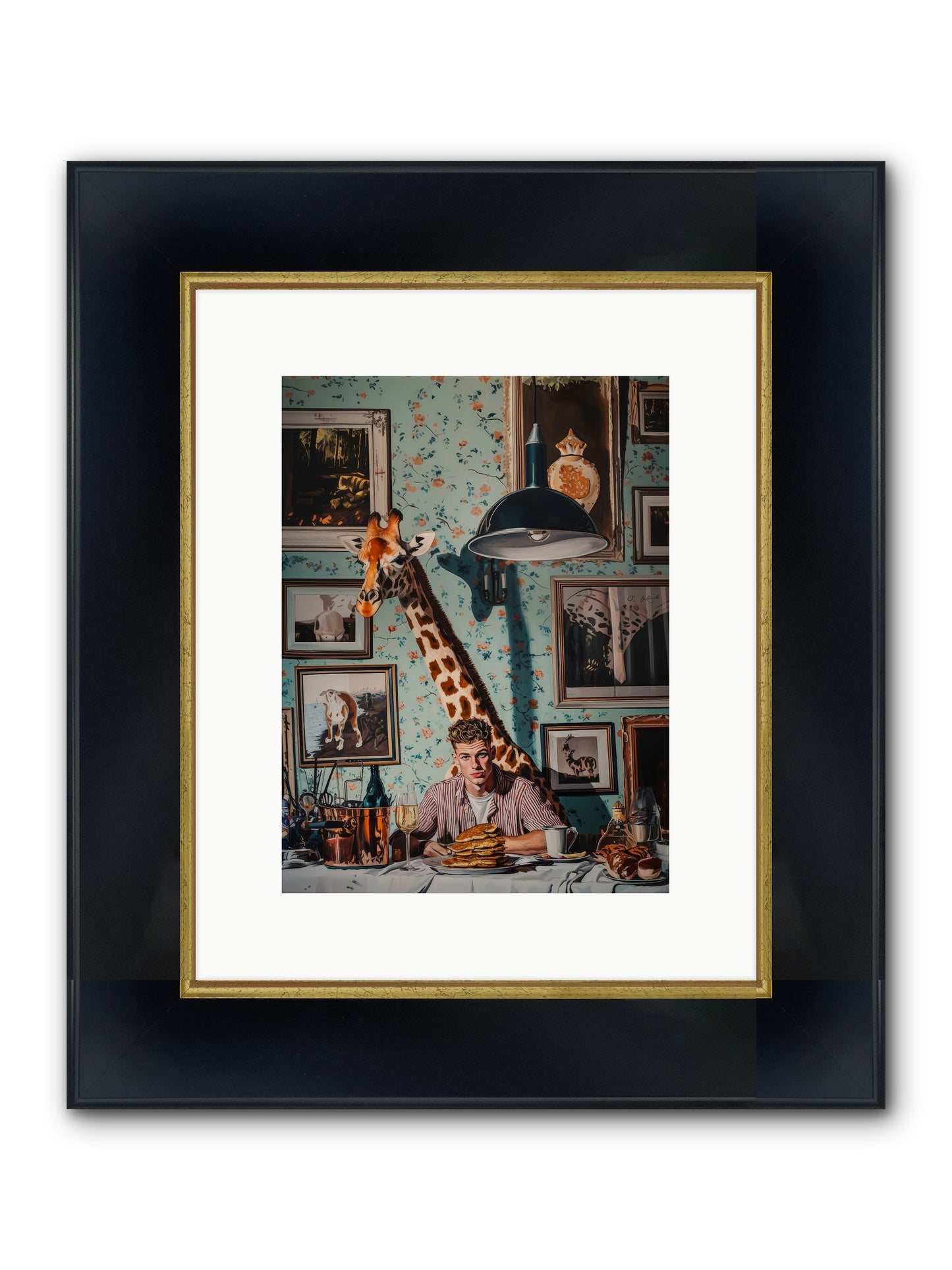 The Spotted Epicurean Framed Print - Wide Black w/Gold 9x12