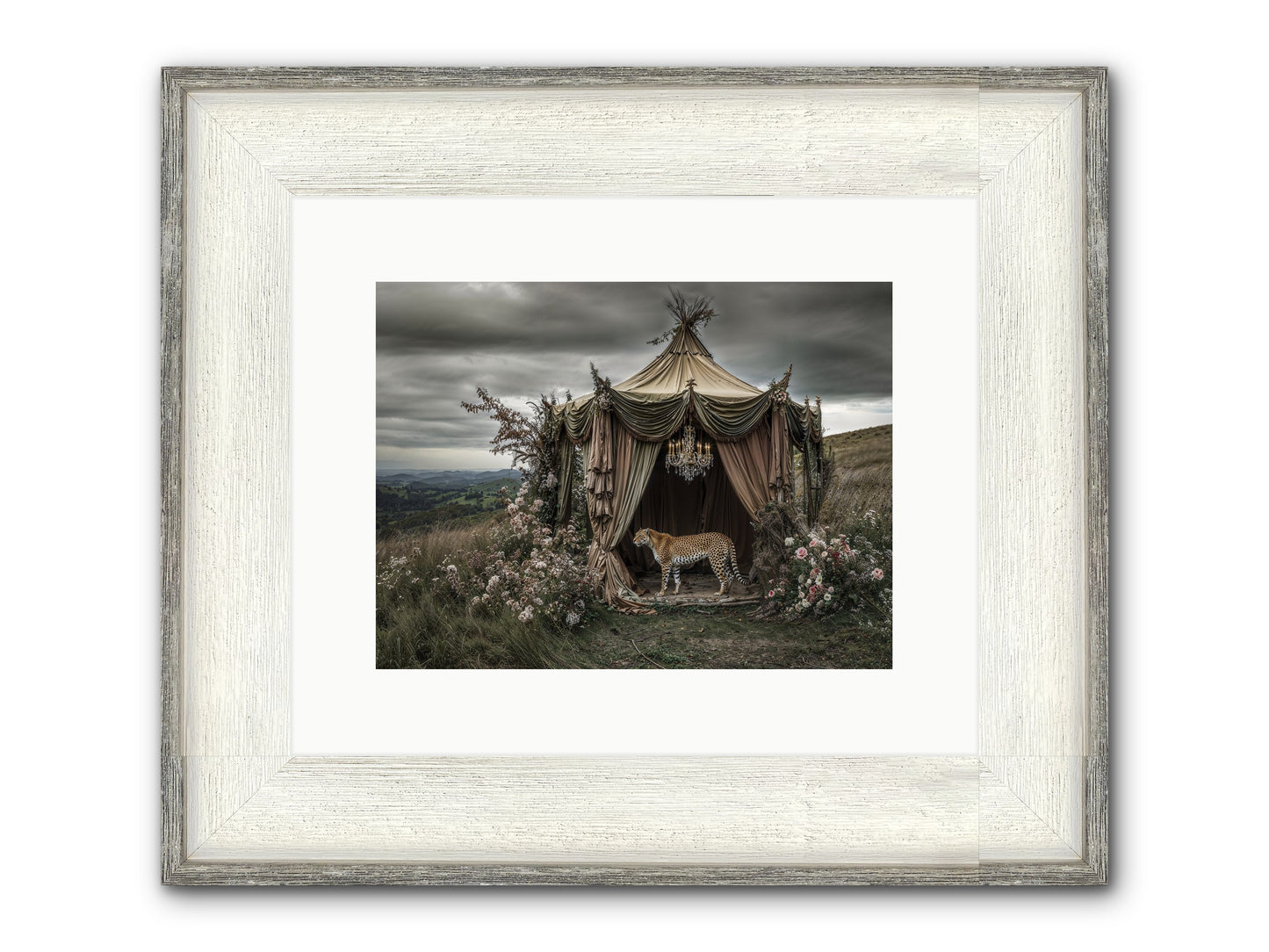 The Still Meadow Framed Print - Driftwood White 12x9