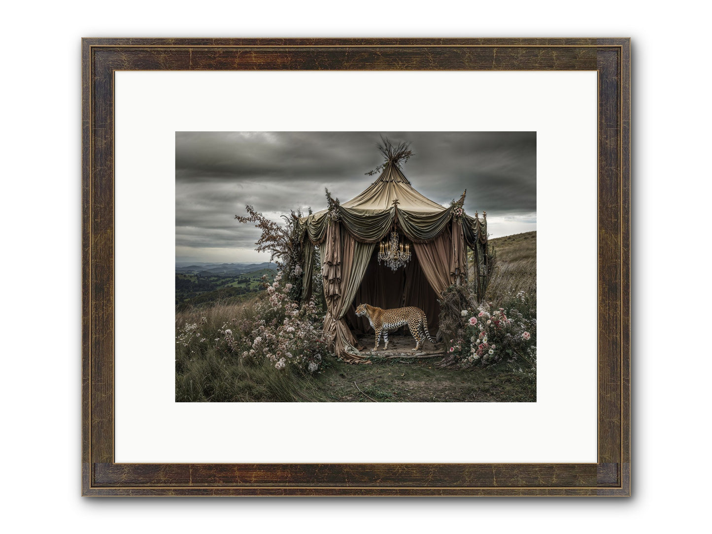 The Still Meadow Framed Print - Slimwoods Black/Gold 12x9