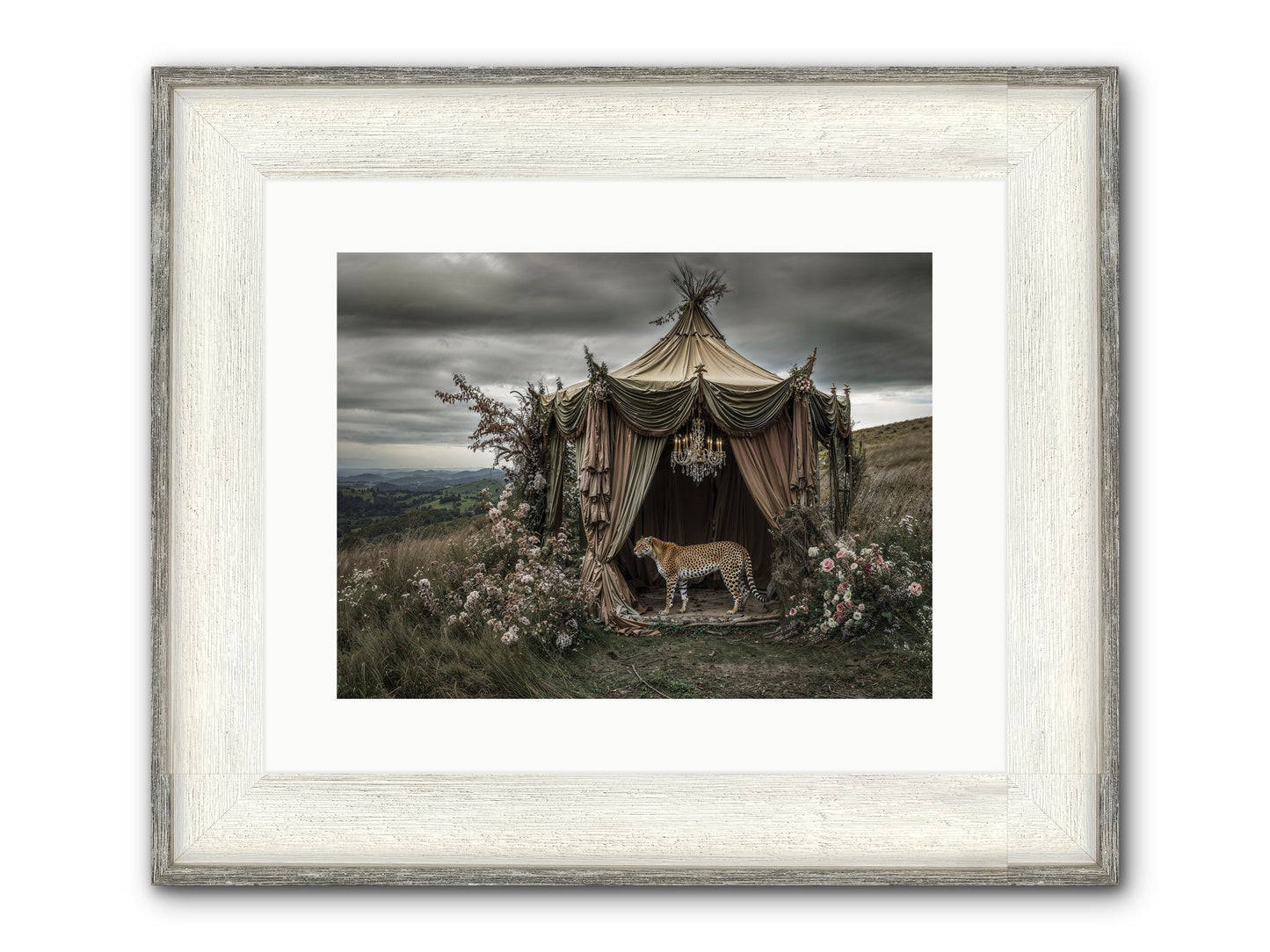 The Still Meadow Framed Print - Driftwood White 16x12