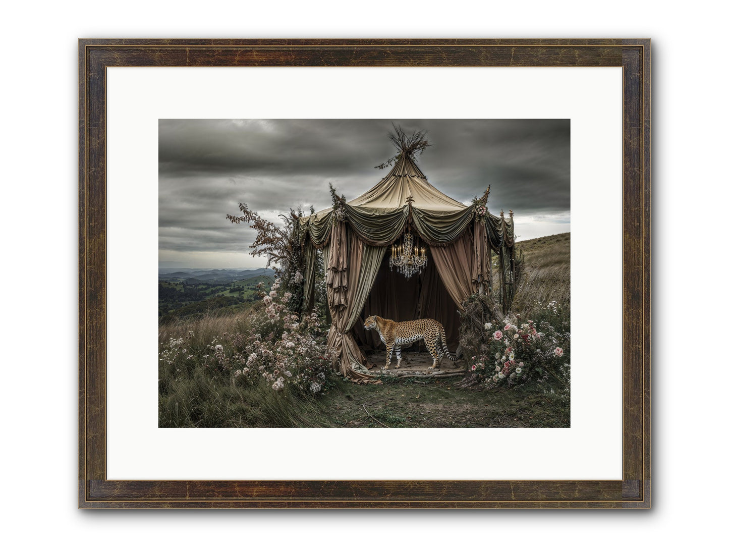 The Still Meadow Framed Print - Slimwoods Black/Gold 16x12