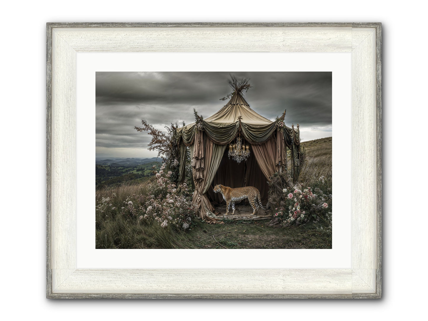 The Still Meadow Framed Print - Driftwood White 24x18