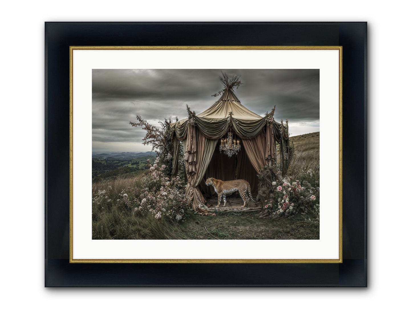 The Still Meadow Framed Print - Wide Black w/Gold 24x18