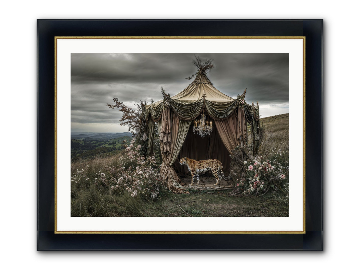 The Still Meadow Framed Print - Wide Black w/Gold 32x24
