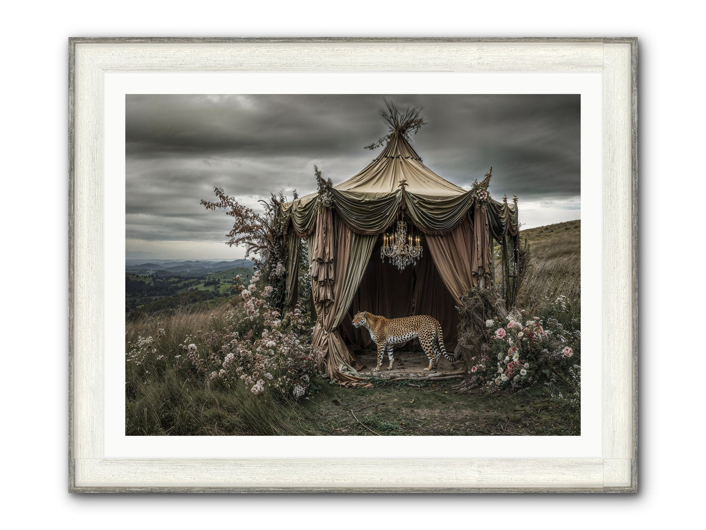 The Still Meadow Framed Print - Driftwood White 40x30