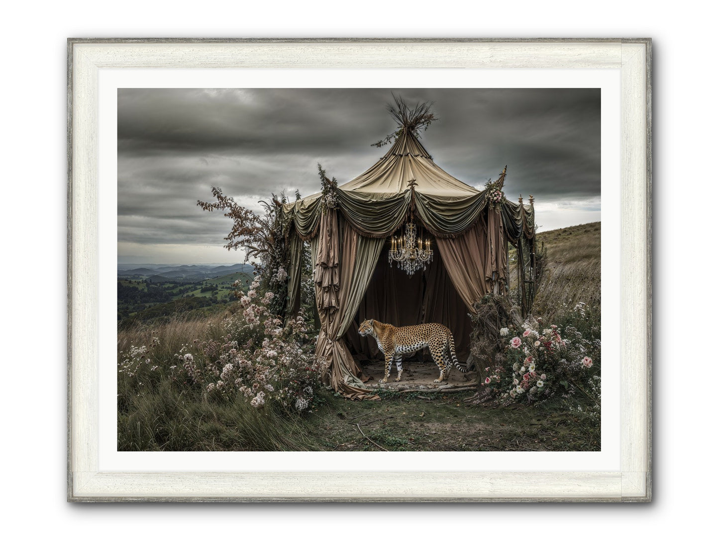 The Still Meadow Framed Print - Driftwood White 48x36