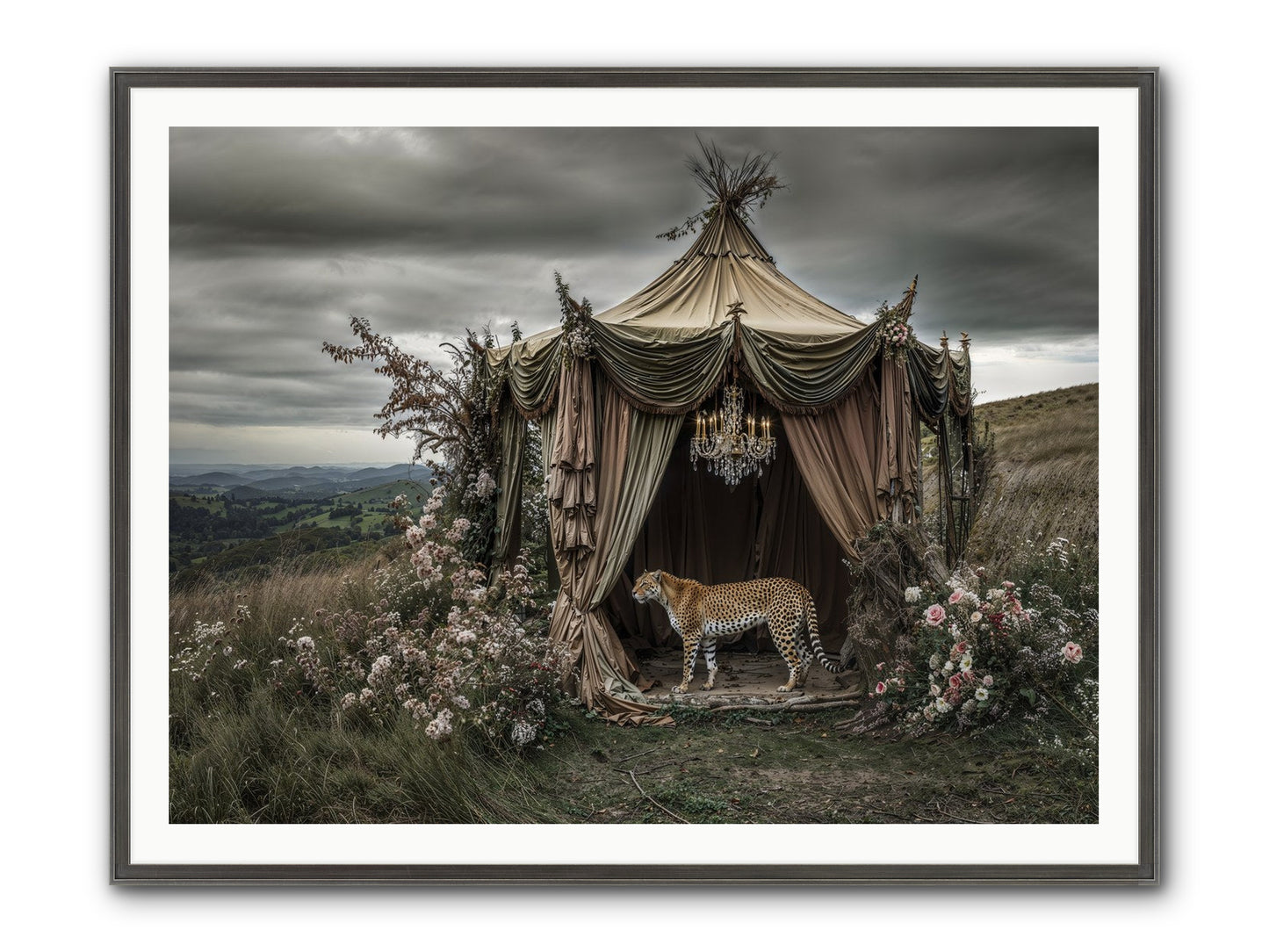 The Still Meadow Framed Print - Slimwoods Black/Silver 48x36