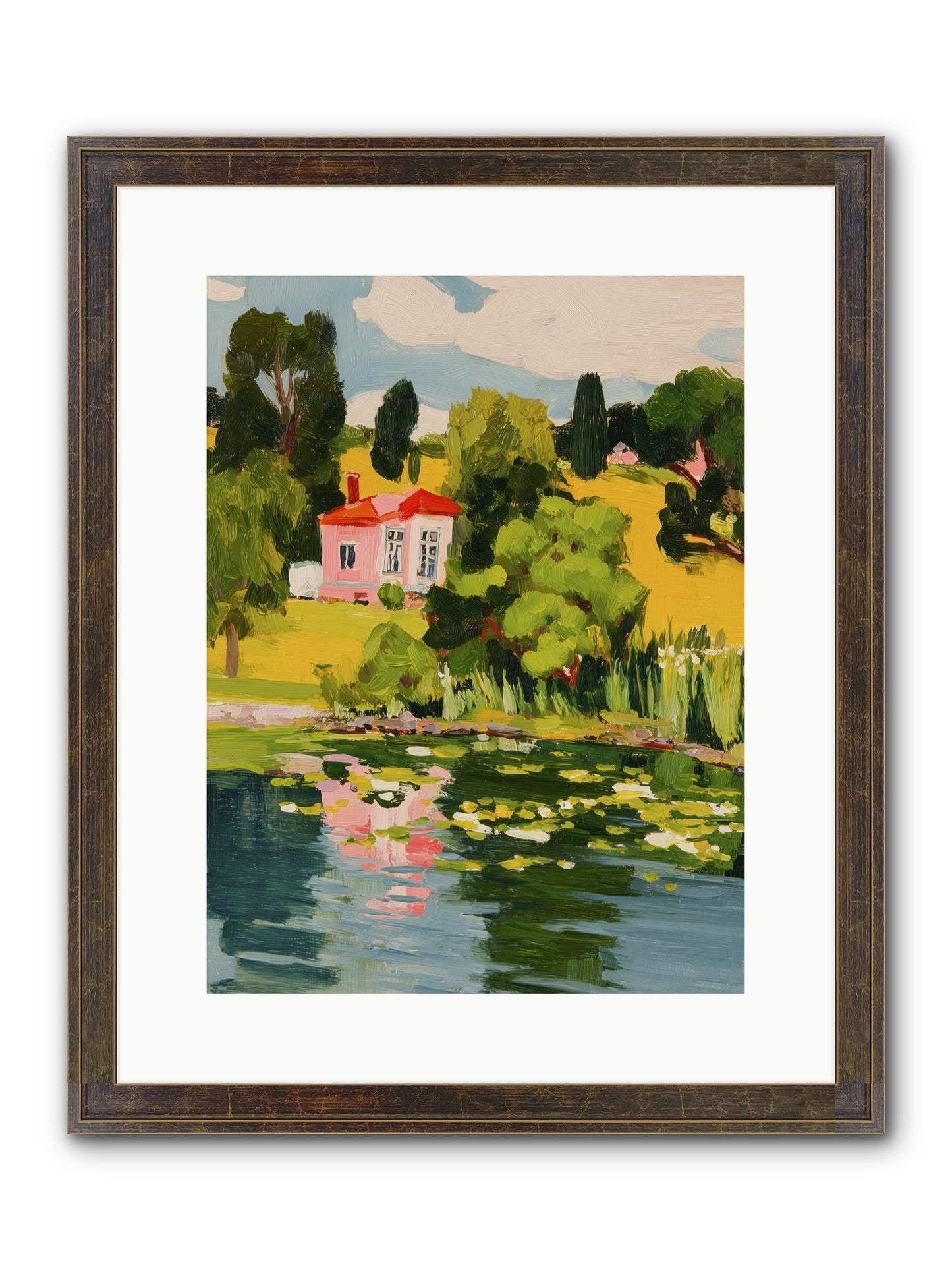 The Summer House Framed Print - Slimwoods Black/Gold 12x16