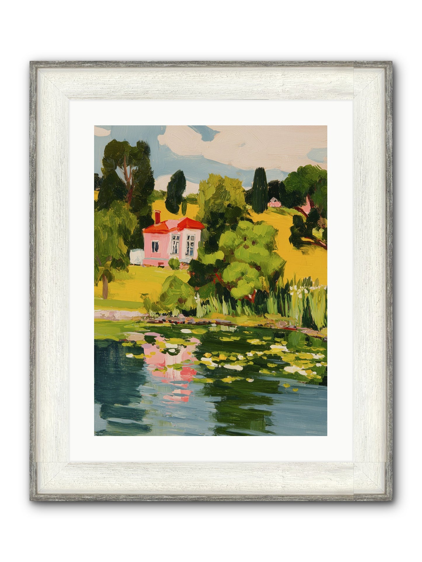 The Summer House Framed Print - Driftwood White 18x24