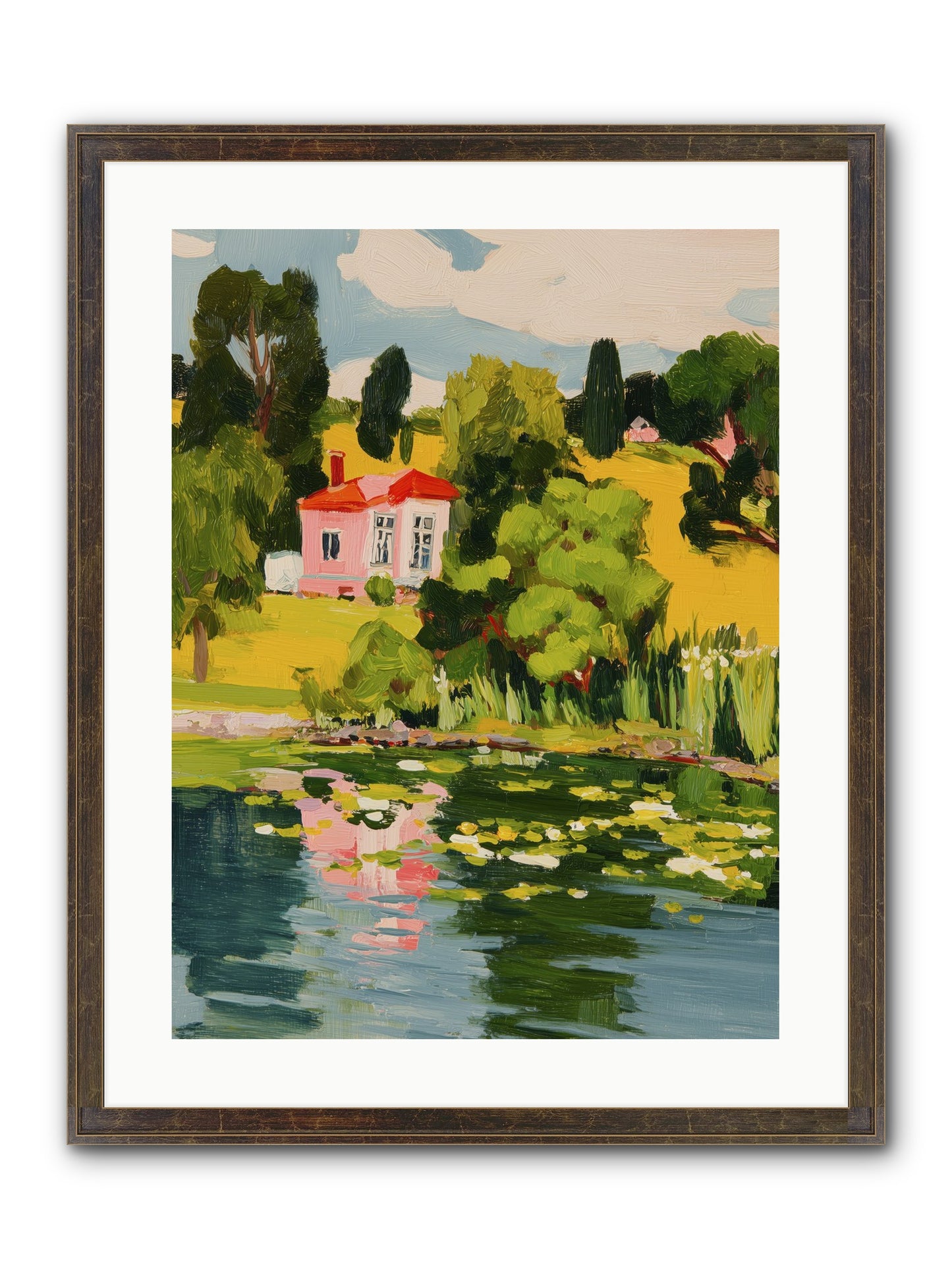 The Summer House Framed Print - Slimwoods Black/Gold 18x24