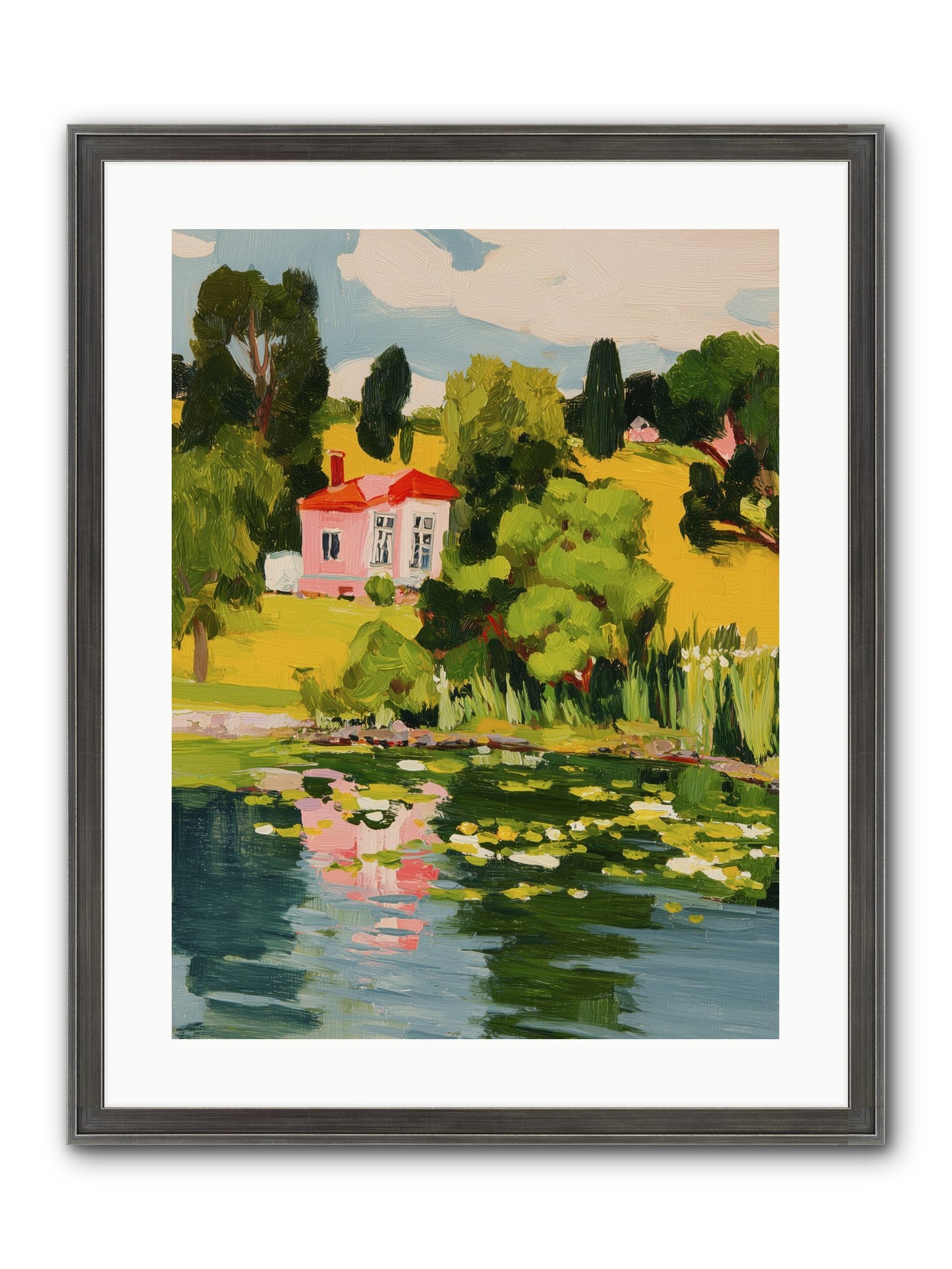 The Summer House Framed Print - Slimwoods Black/Silver 18x24