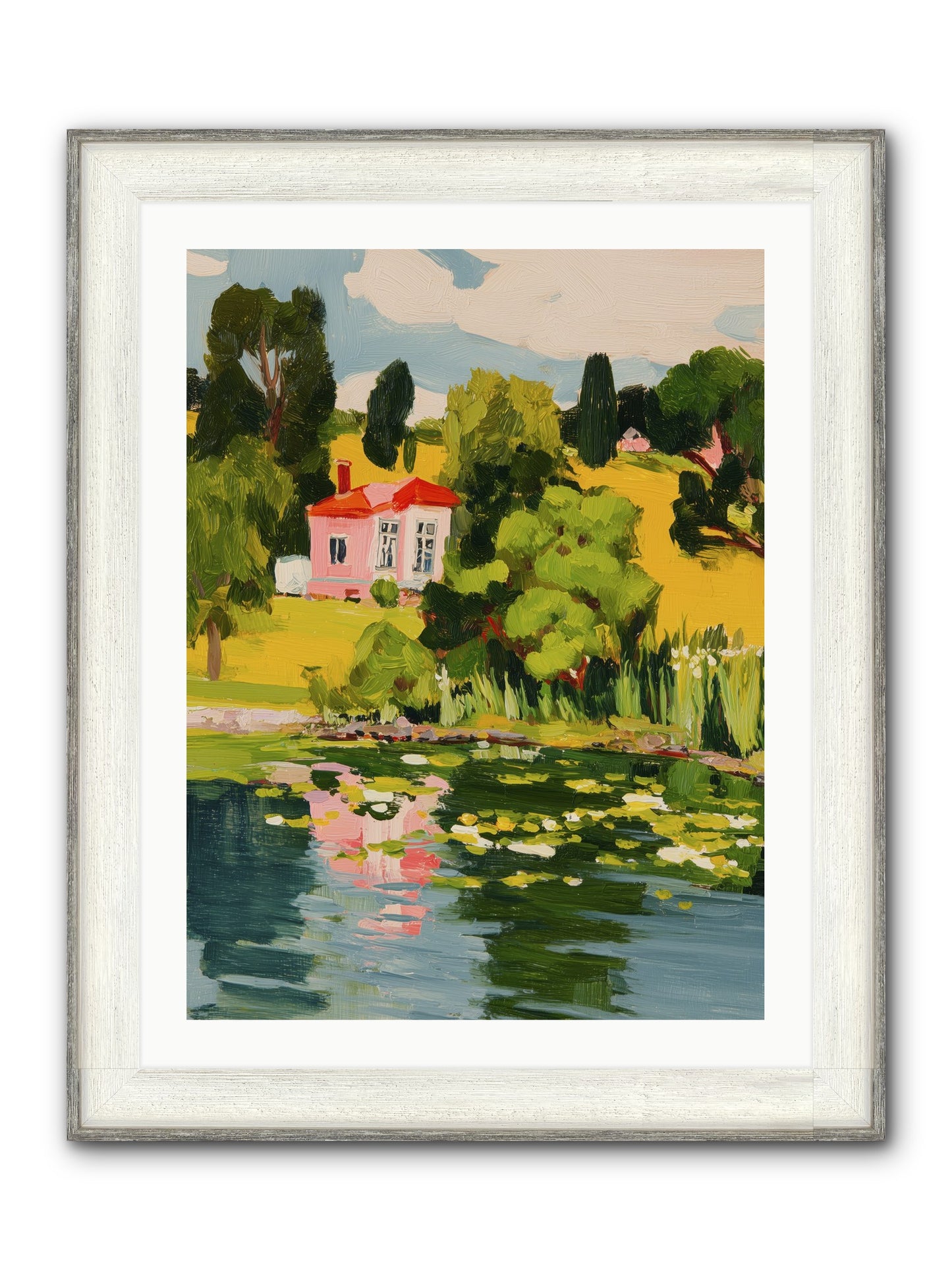 The Summer House Framed Print - Driftwood White 24x32