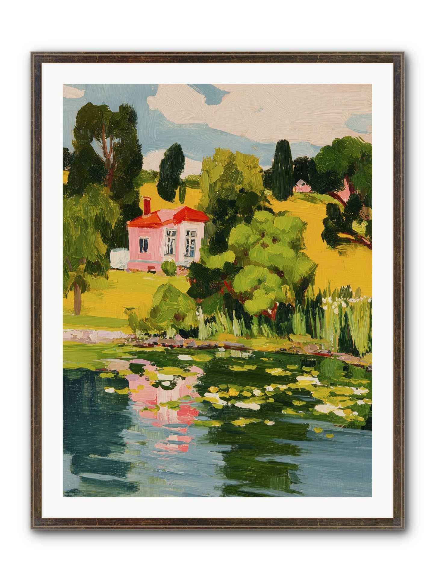 The Summer House Framed Print - Slimwoods Black/Gold 30x40