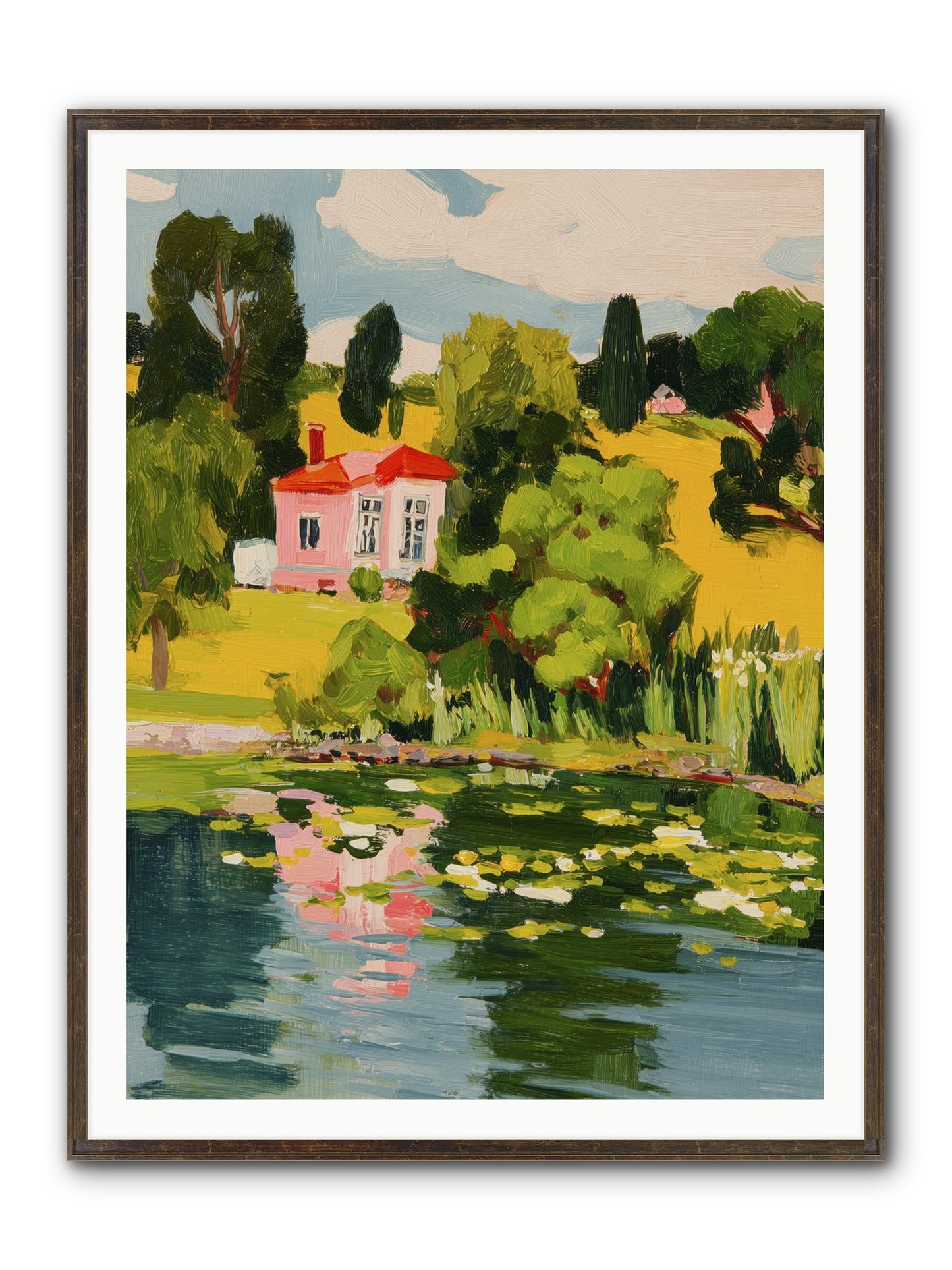 The Summer House Framed Print - Slimwoods Black/Gold 36x48