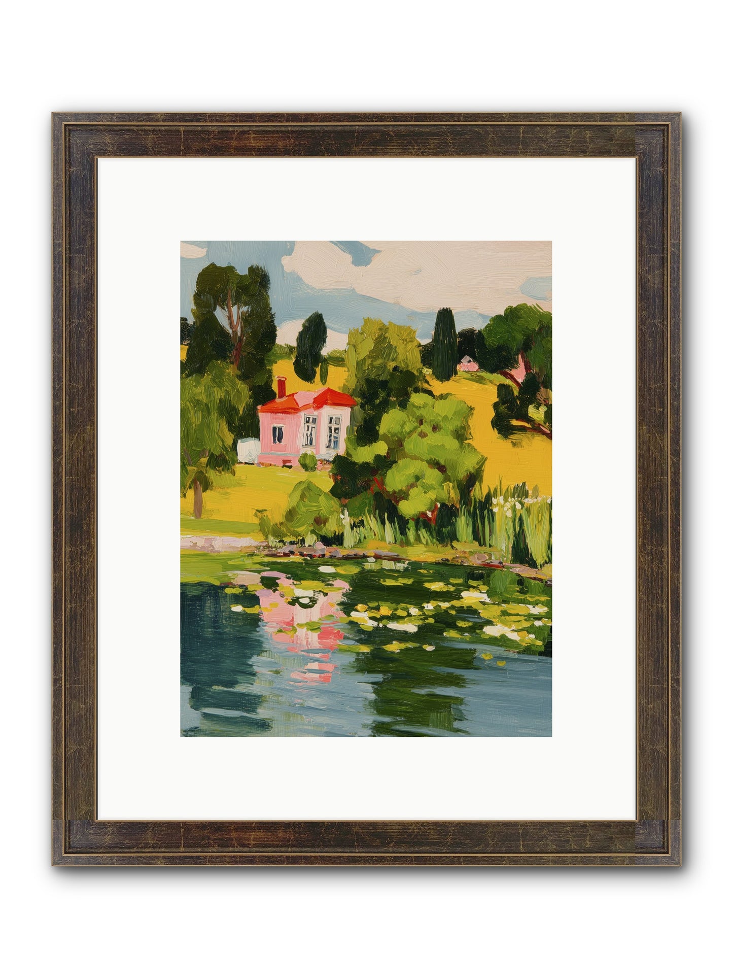 The Summer House Framed Print - Slimwoods Black/Gold 9x12