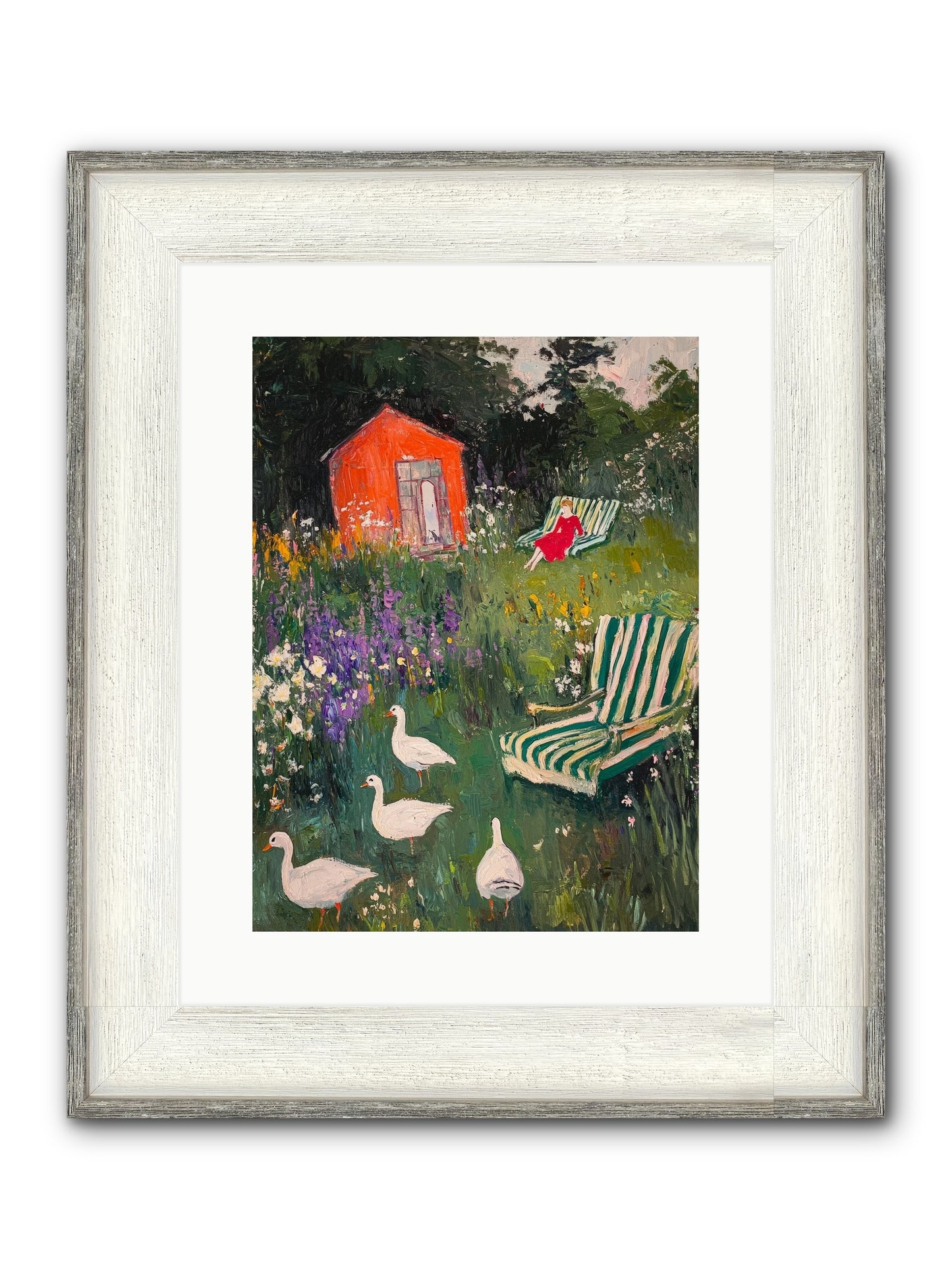 The Summer Months Framed Print - Driftwood White 12x16
