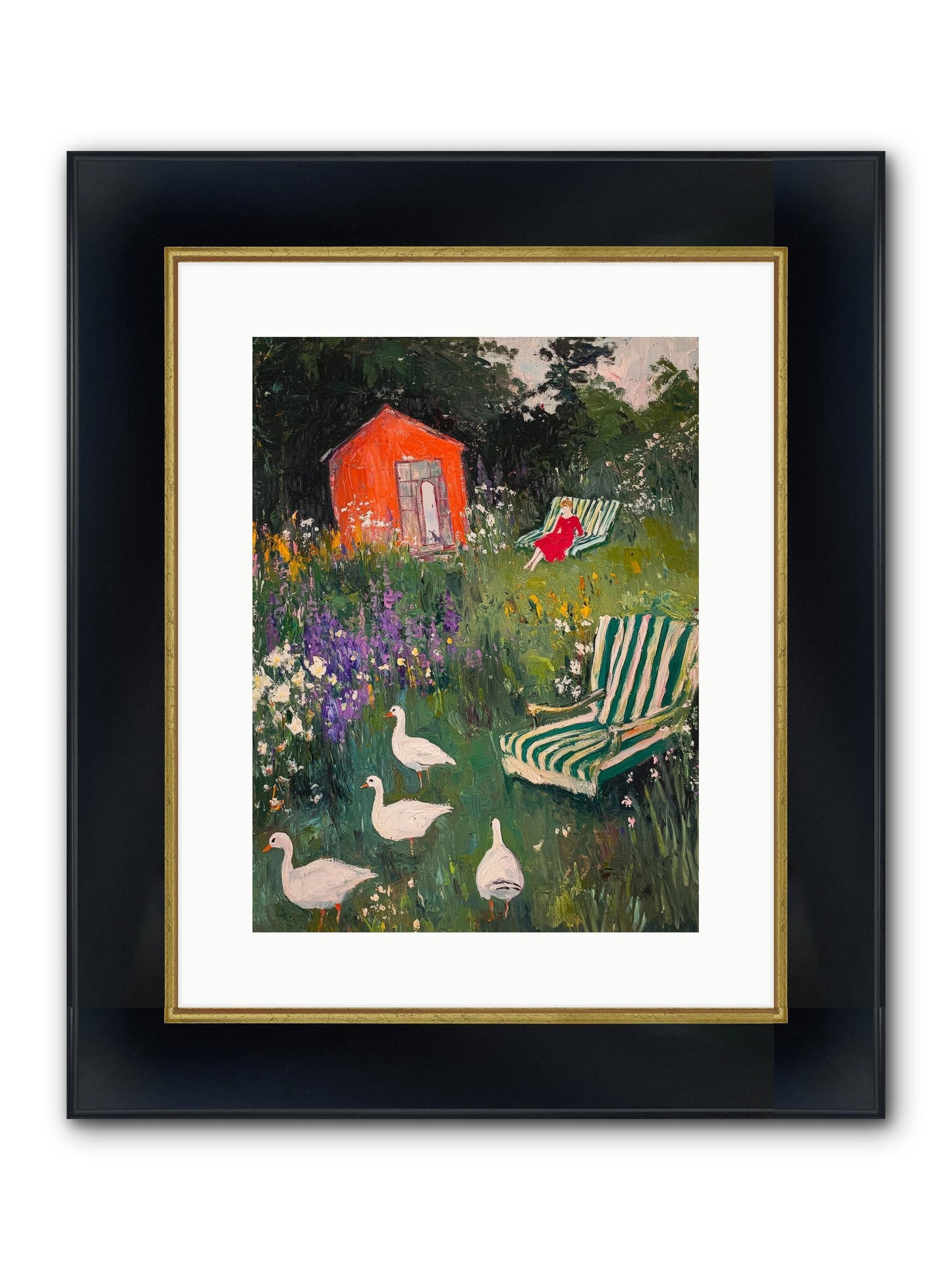 The Summer Months Framed Print - Wide Black w/Gold 12x16