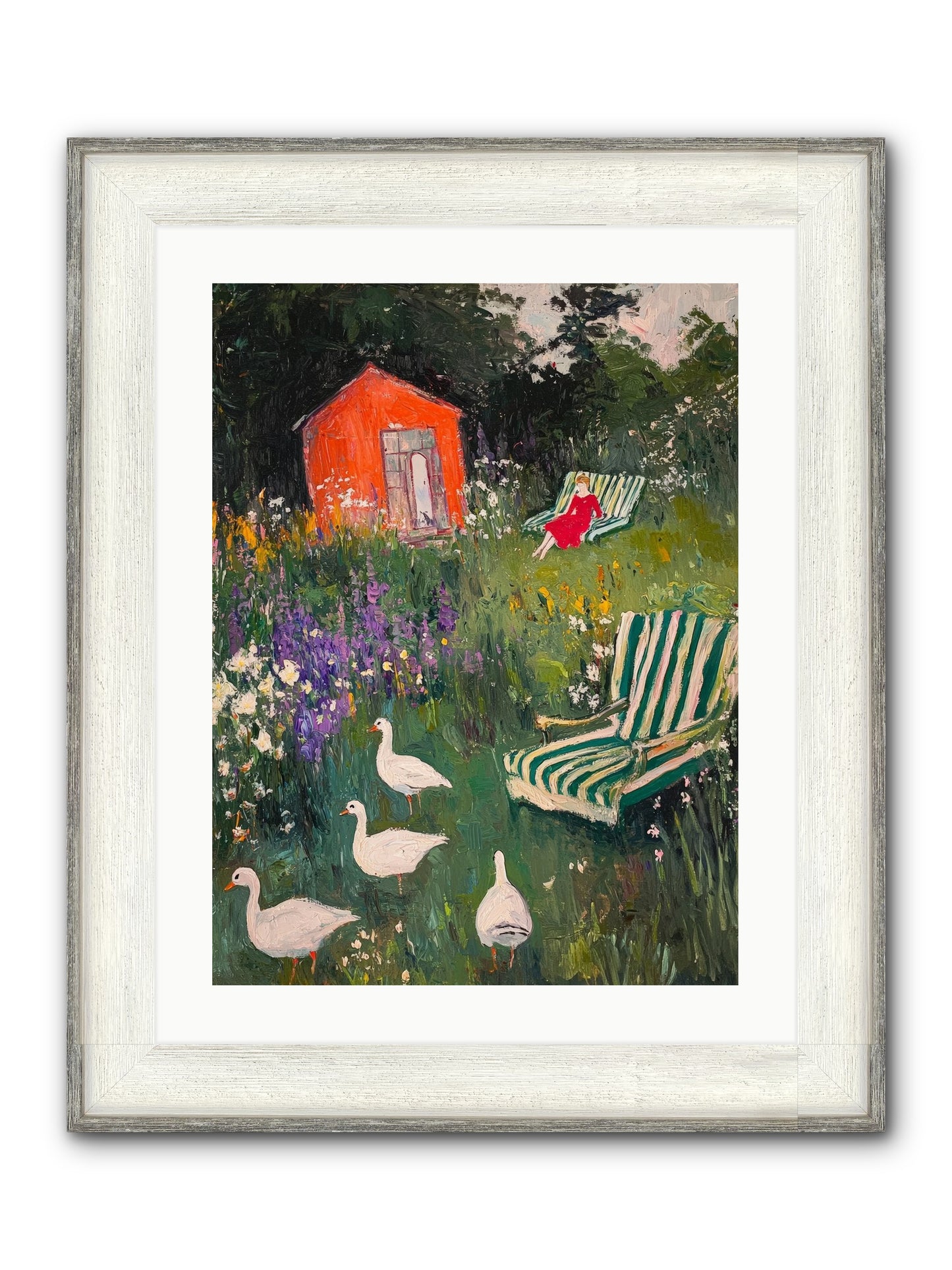 The Summer Months Framed Print - Driftwood White 18x24