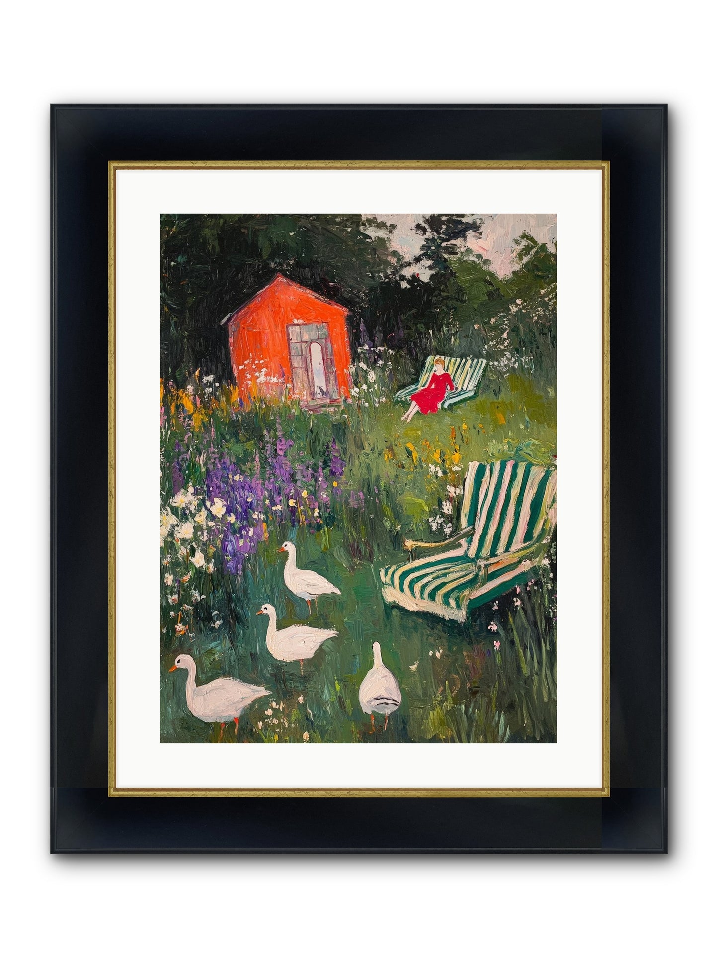 The Summer Months Framed Print - Wide Black w/Gold 18x24