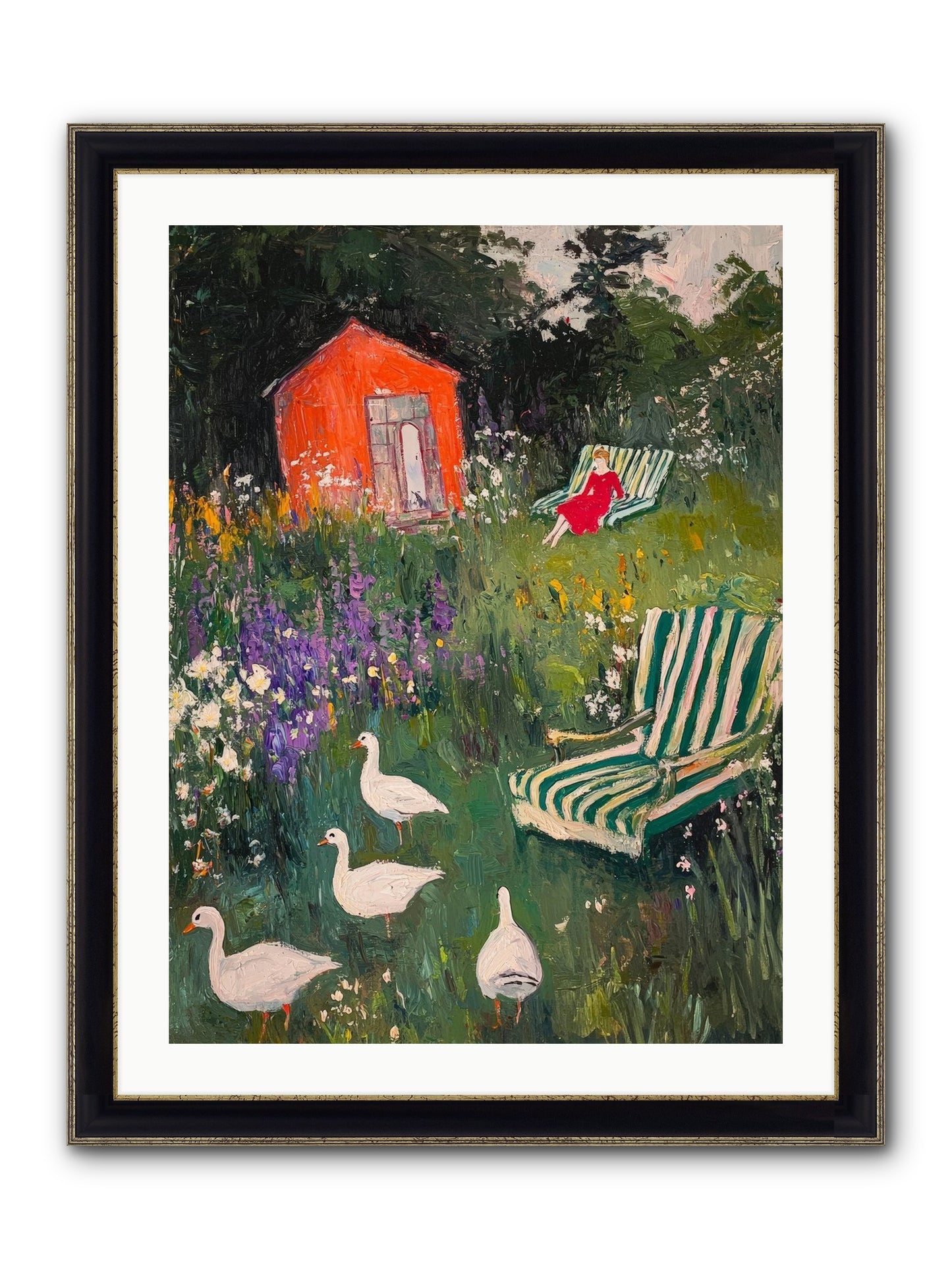 The Summer Months Framed Print - Black & Gold 24x32