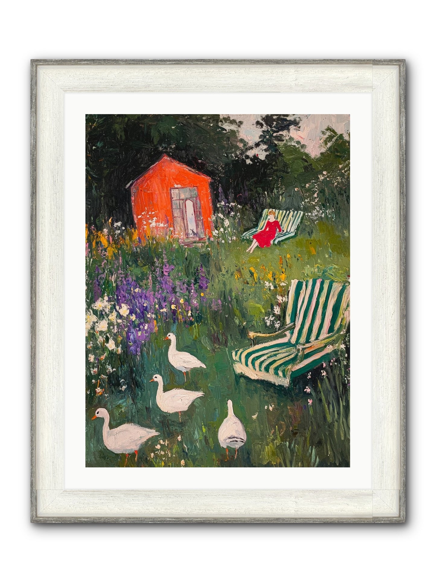 The Summer Months Framed Print - Driftwood White 24x32