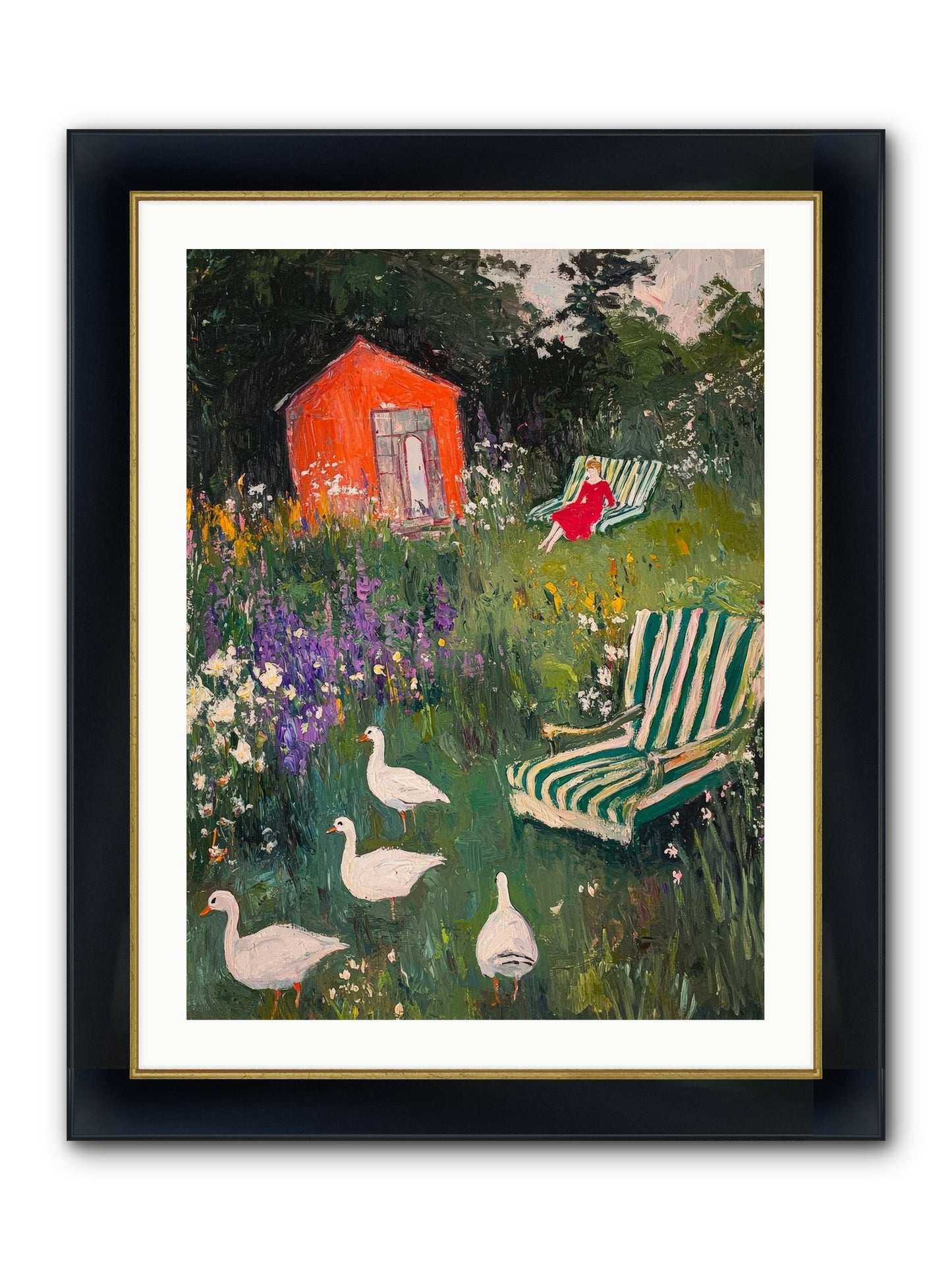The Summer Months Framed Print - Wide Black w/Gold 24x32