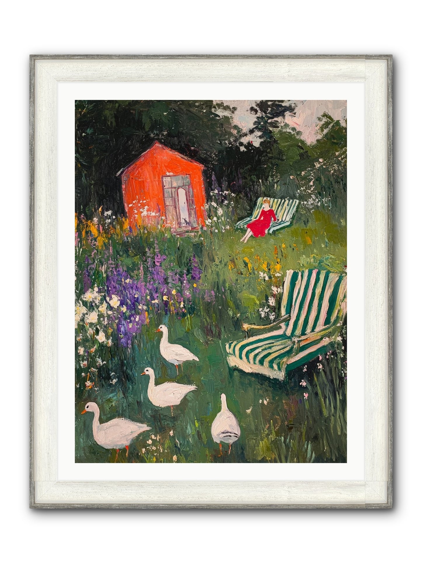 The Summer Months Framed Print - Driftwood White 30x40