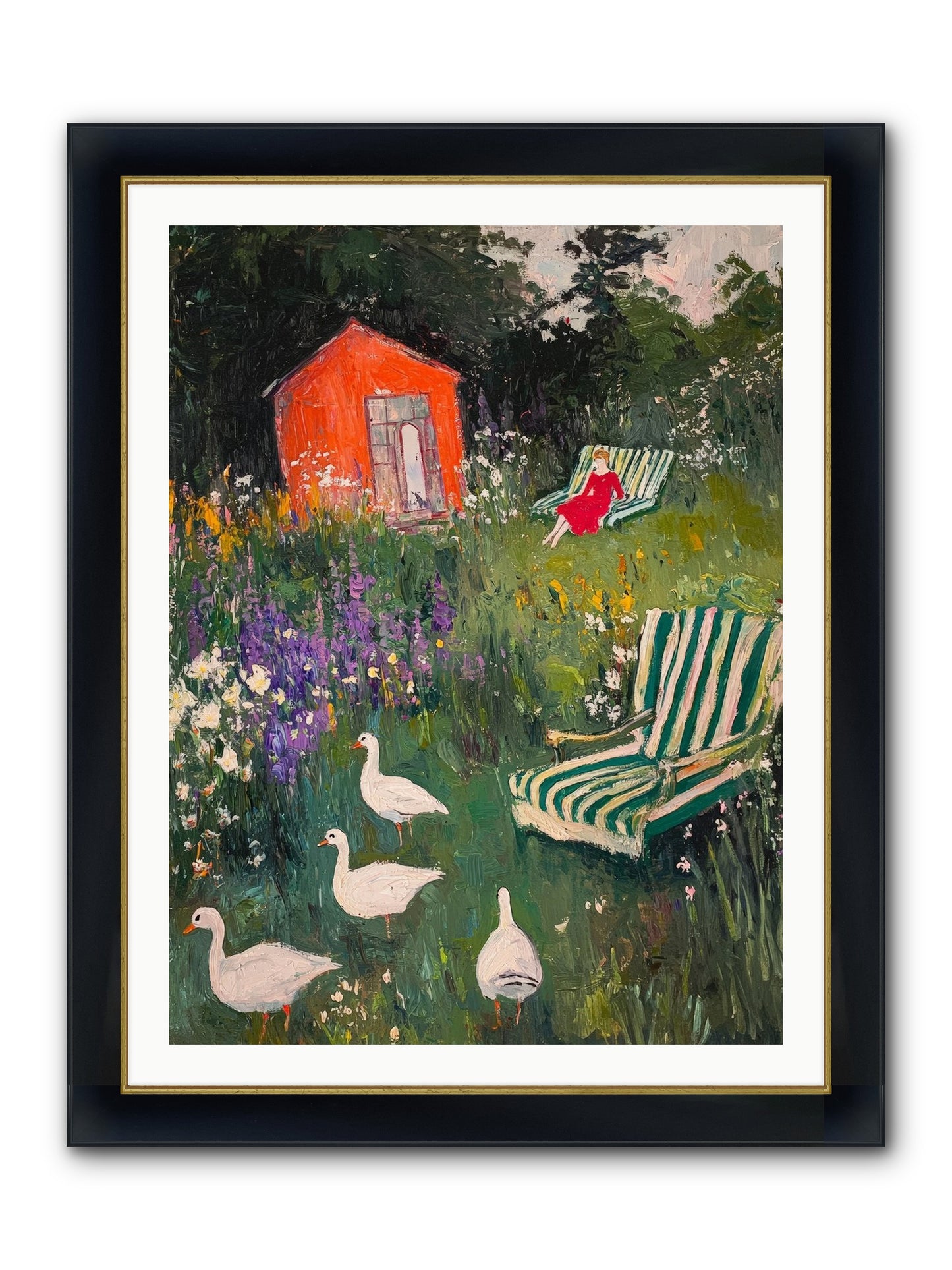 The Summer Months Framed Print - Wide Black w/Gold 30x40