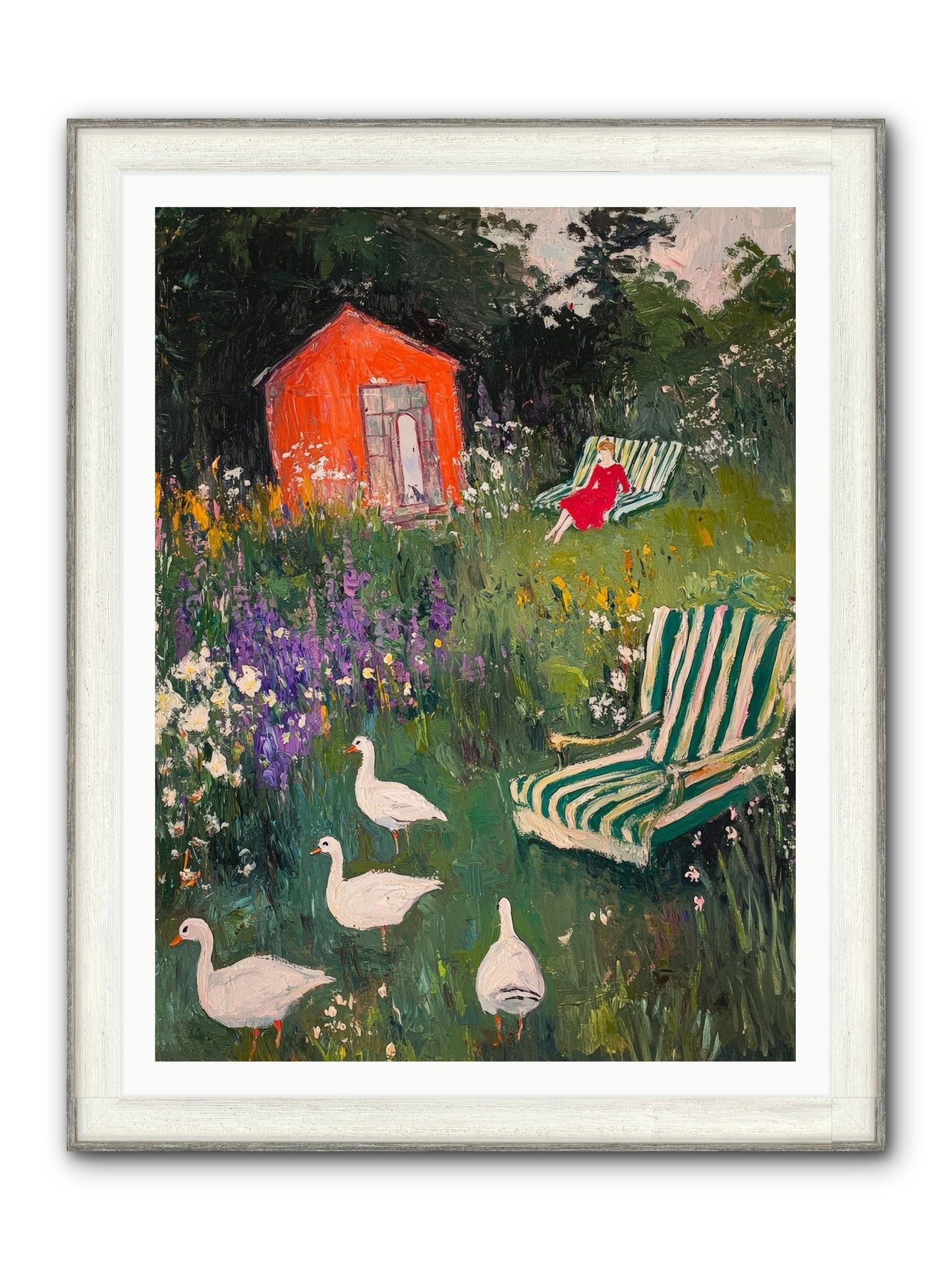 The Summer Months Framed Print - Driftwood White 36x48