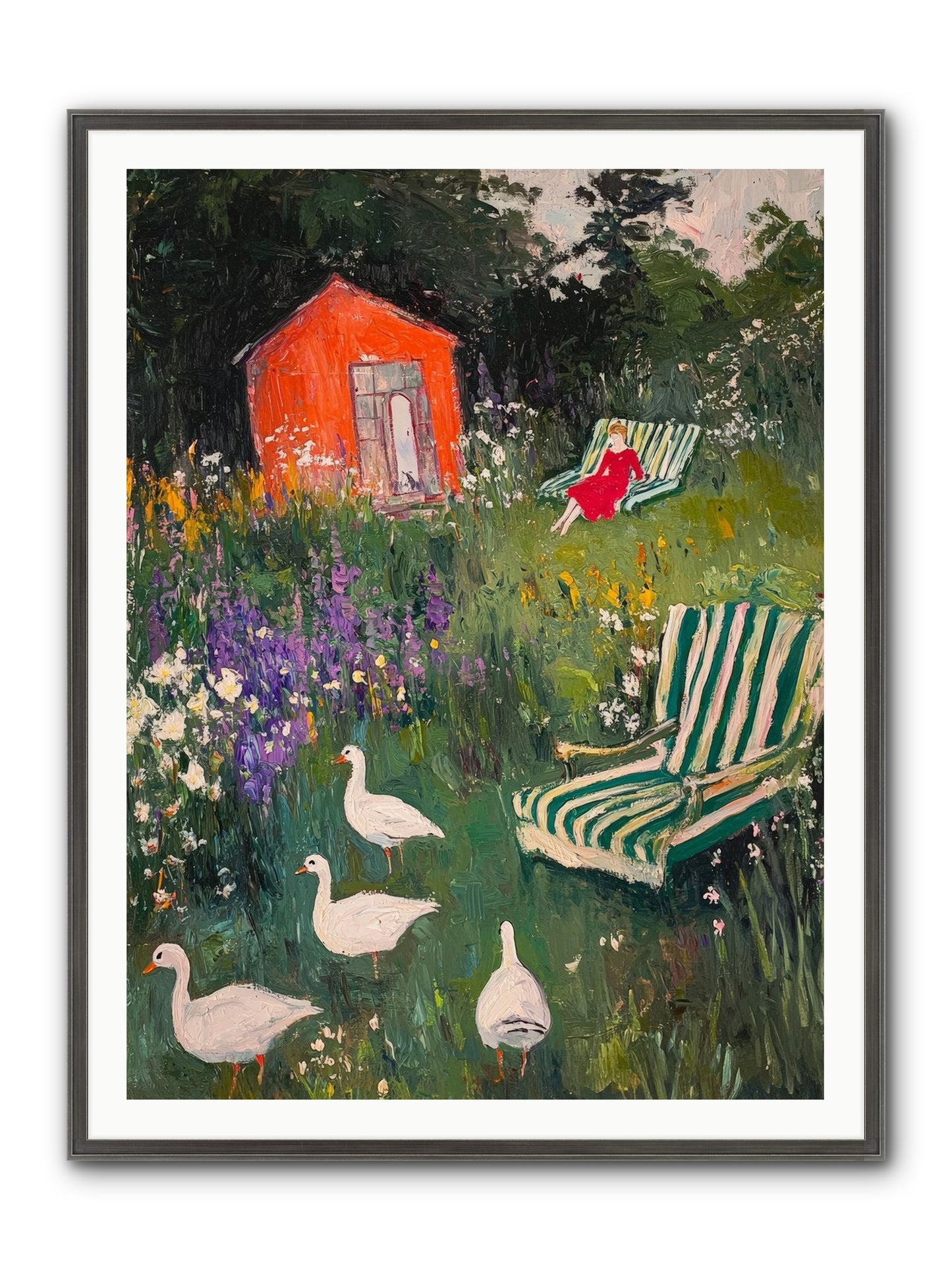 The Summer Months Framed Print - Slimwoods Black/Silver 36x48