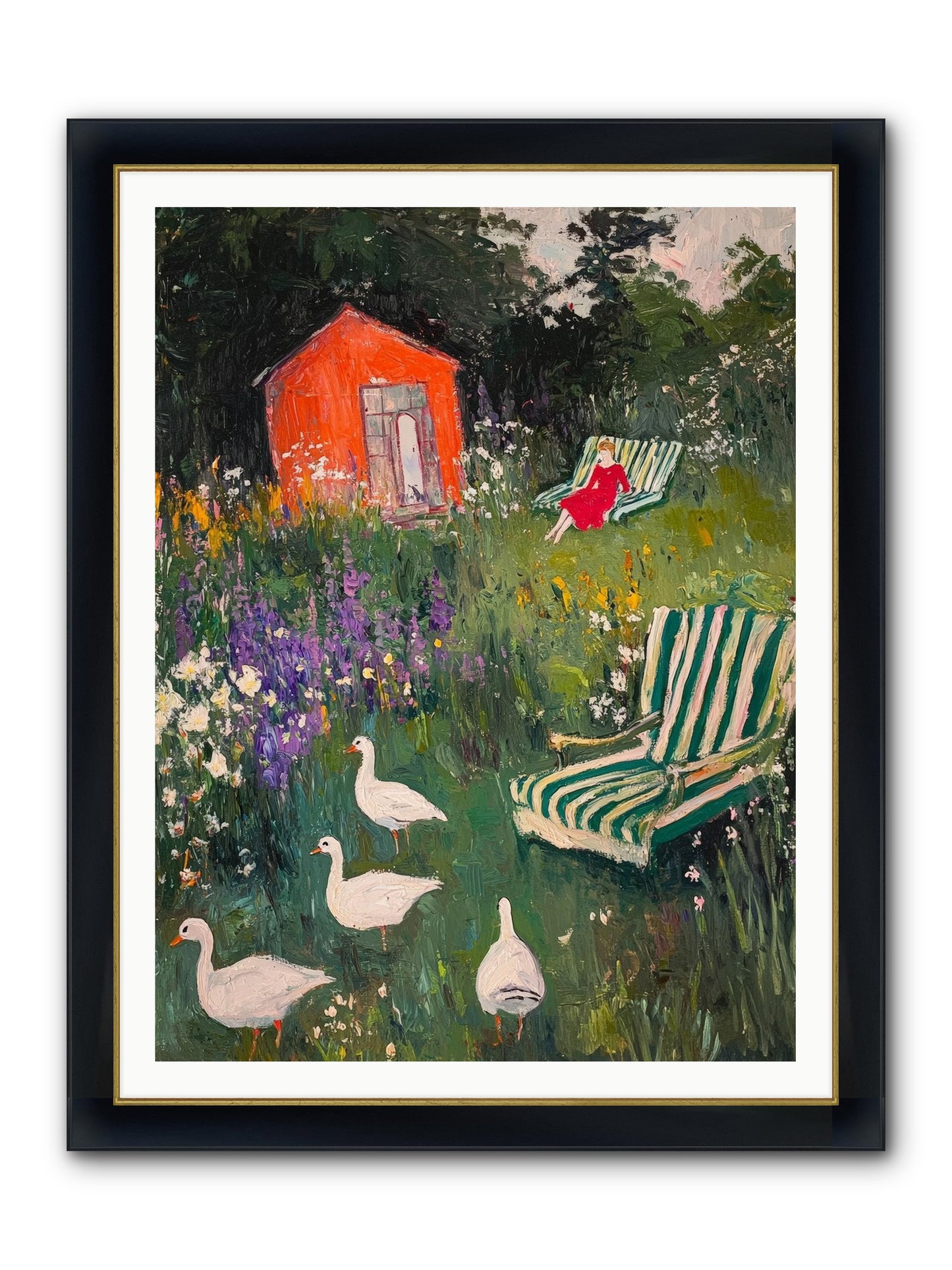 The Summer Months Framed Print - Wide Black w/Gold 36x48