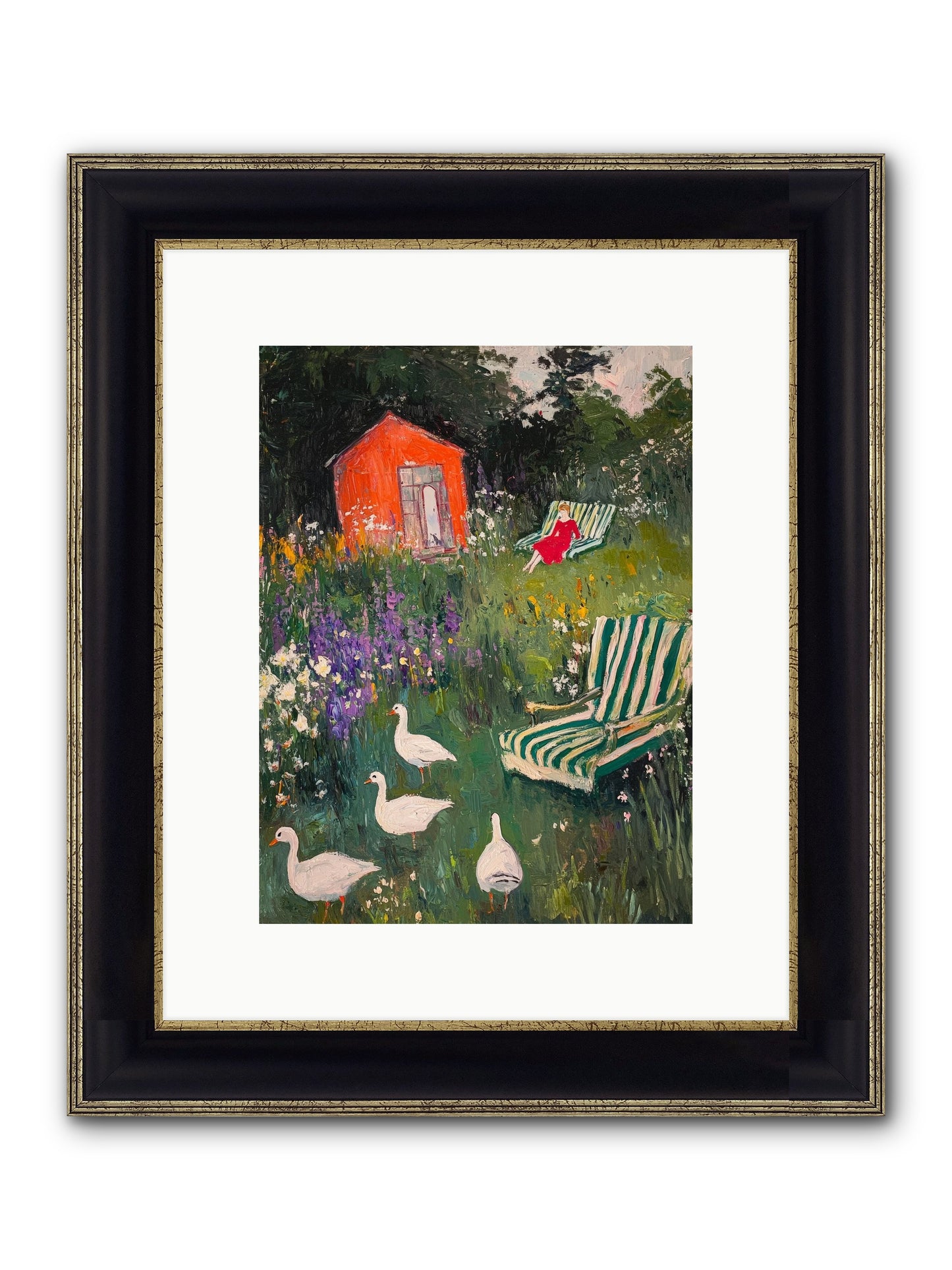 The Summer Months Framed Print - Black & Gold 9x12