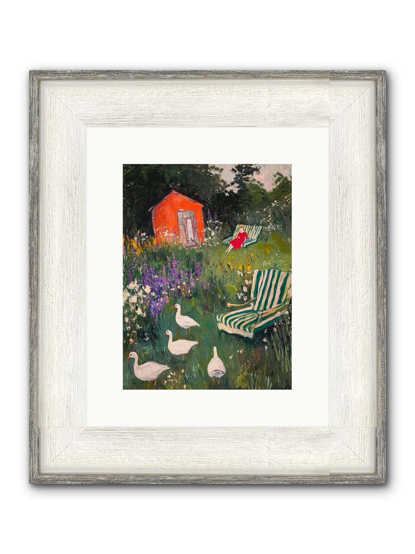 The Summer Months Framed Print - Driftwood White 9x12
