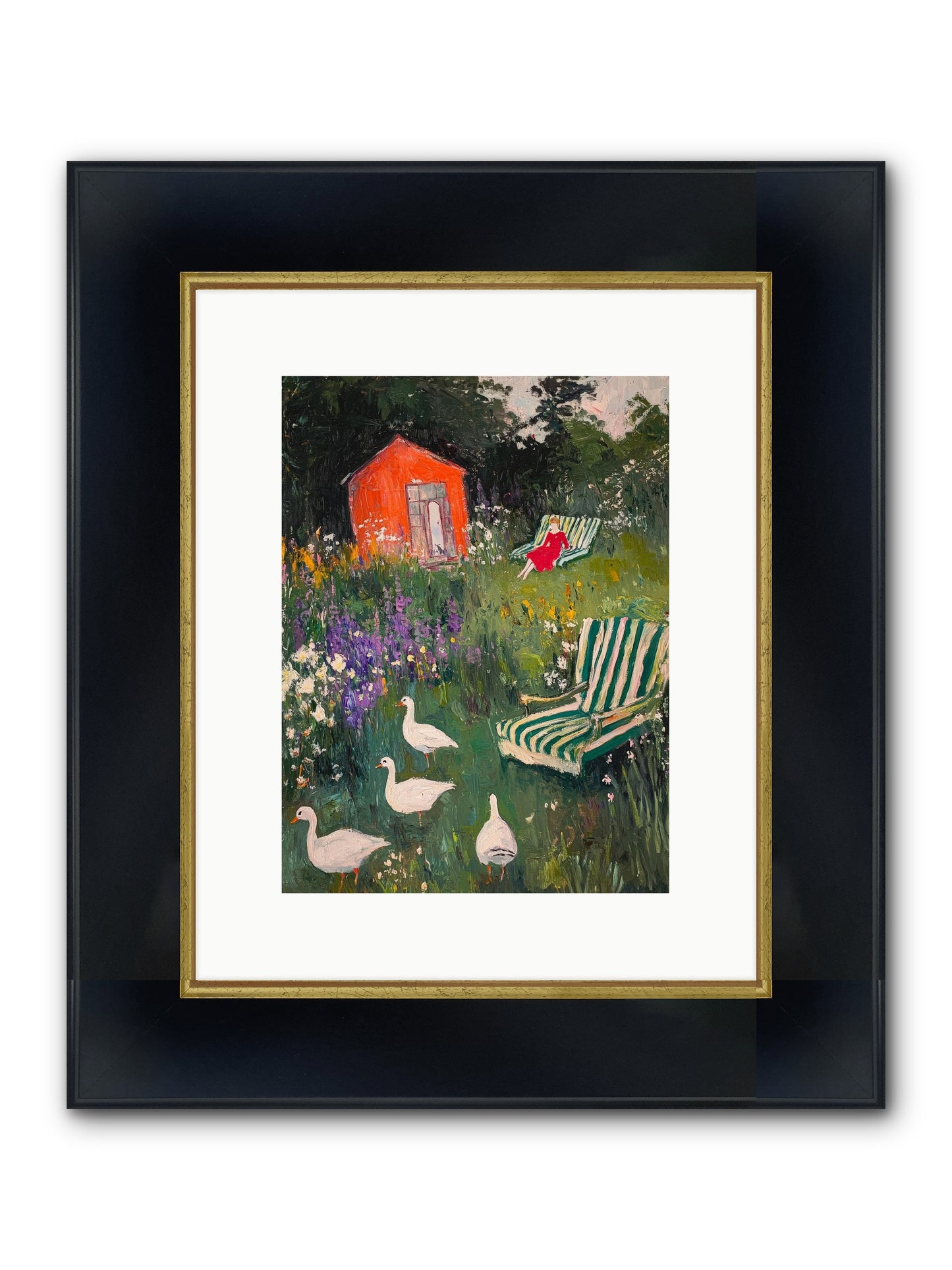 The Summer Months Framed Print - Wide Black w/Gold 9x12