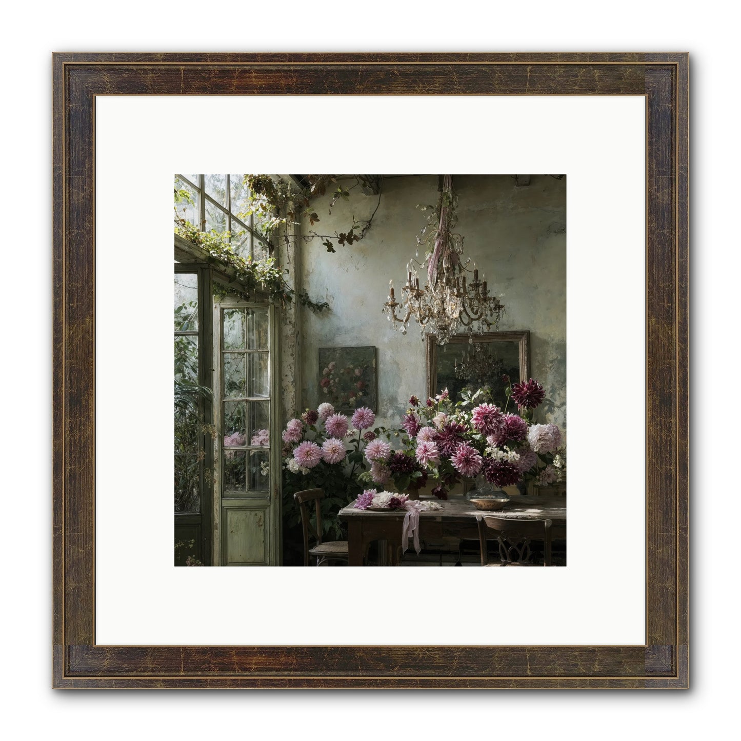 The Summer Table Framed Print - Slimwoods Black/Gold 10x10