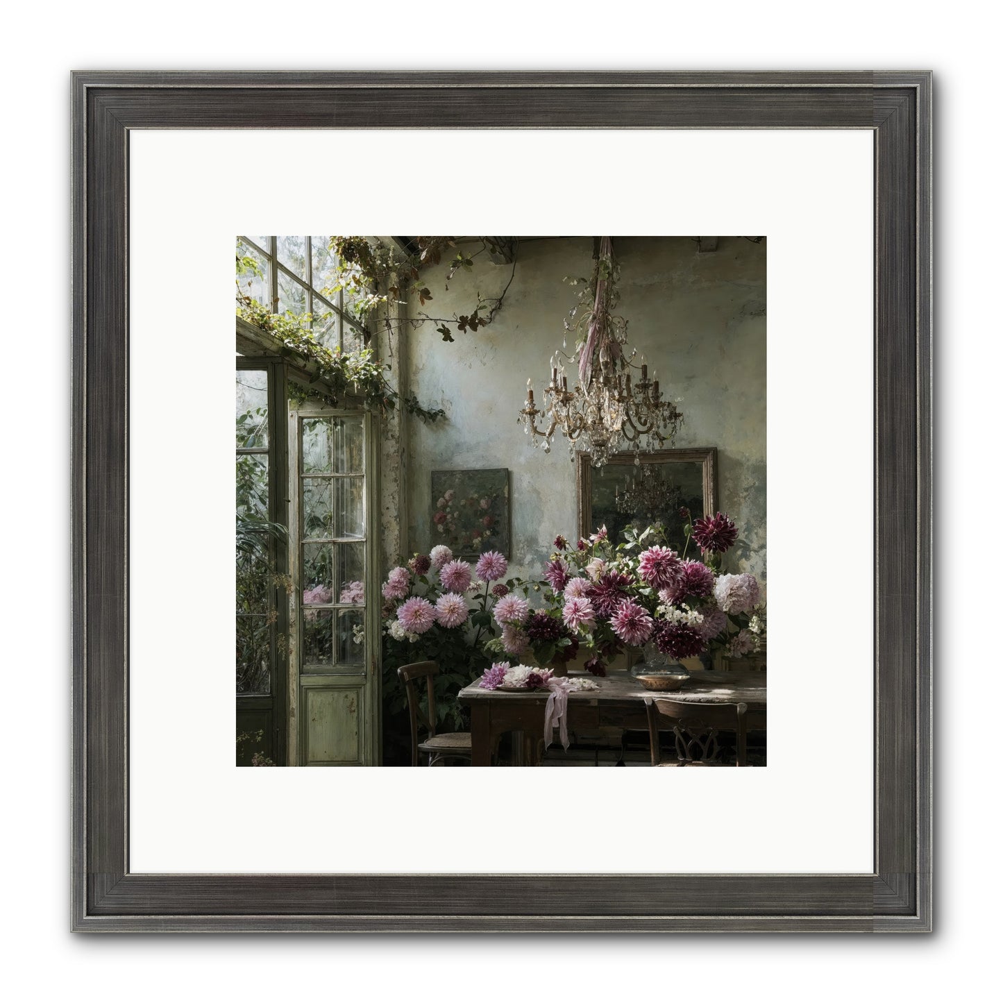 The Summer Table Framed Print - Slimwoods Black/Silver 10x10