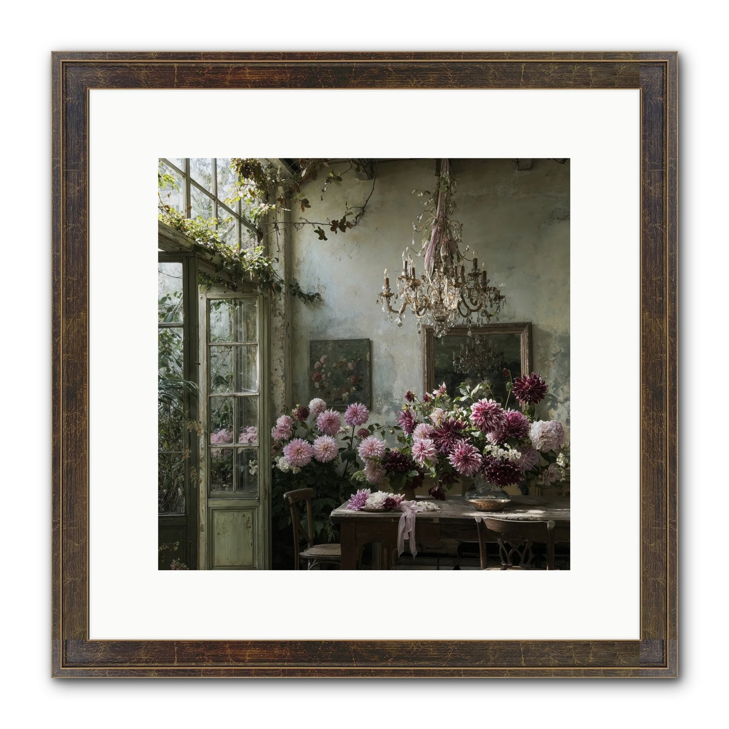 The Summer Table Framed Print - Slimwoods Black/Gold 12x12