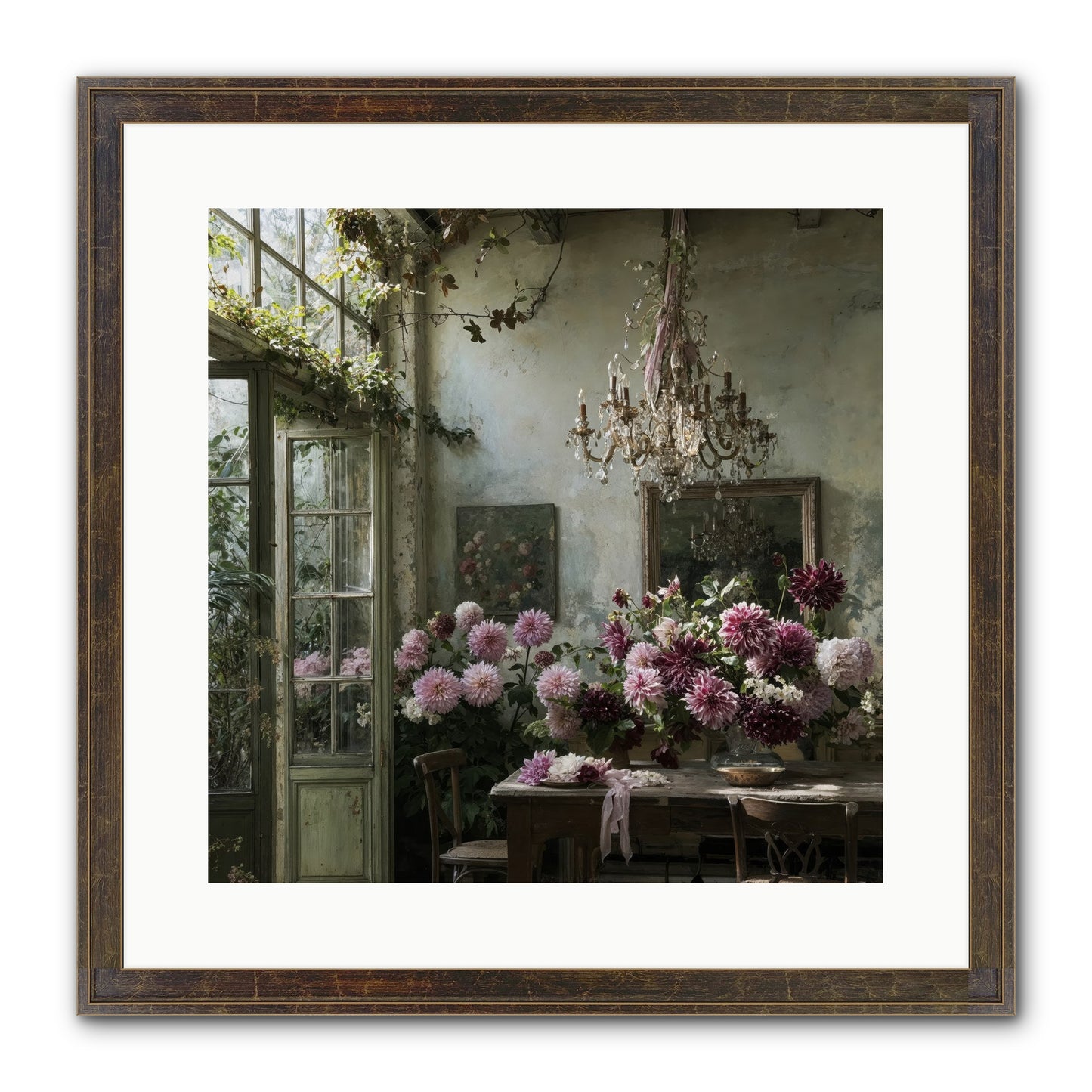The Summer Table Framed Print - Slimwoods Black/Gold 16x16