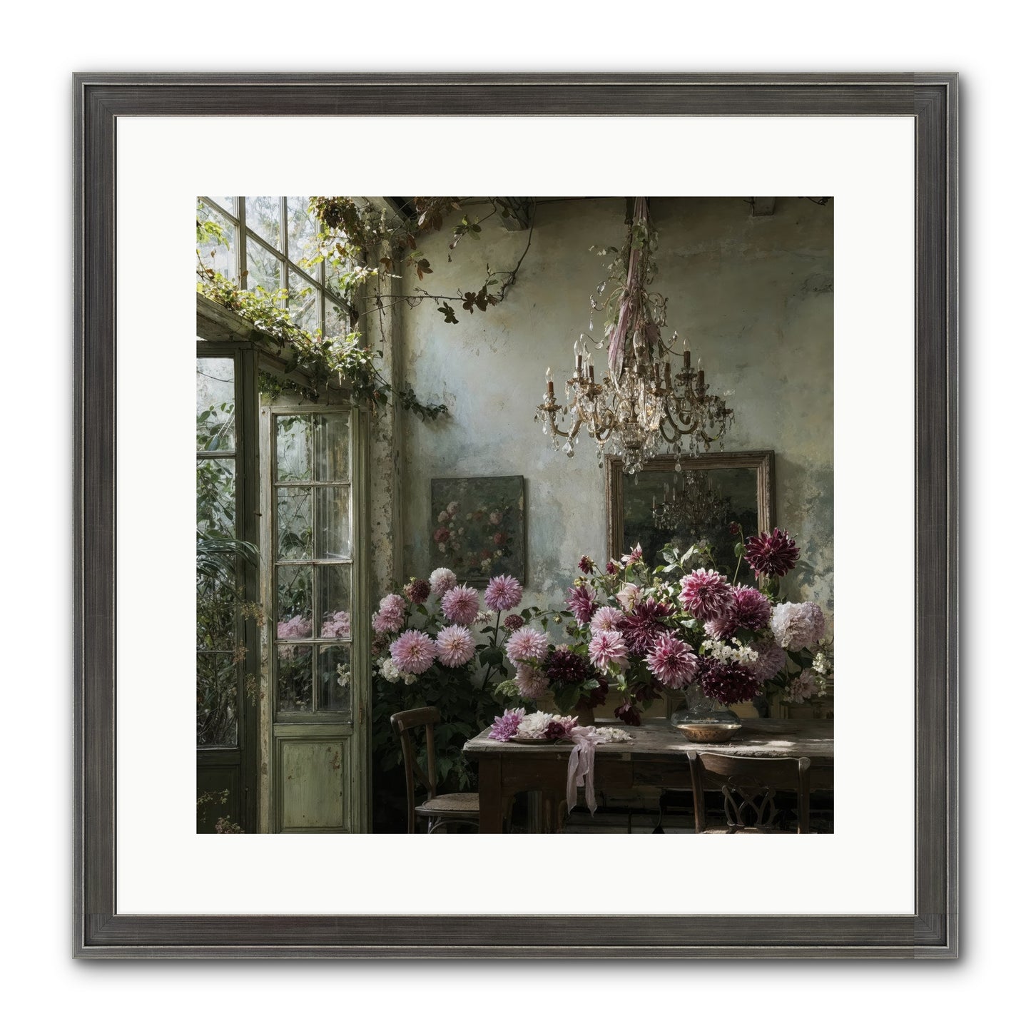 The Summer Table Framed Print - Slimwoods Black/Silver 16x16