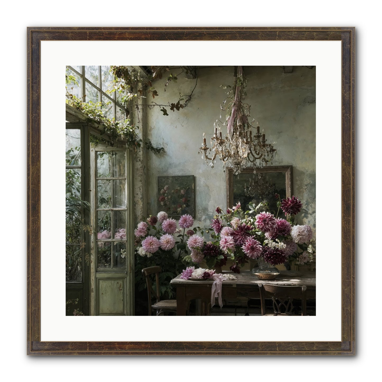 The Summer Table Framed Print - Slimwoods Black/Gold 20x20