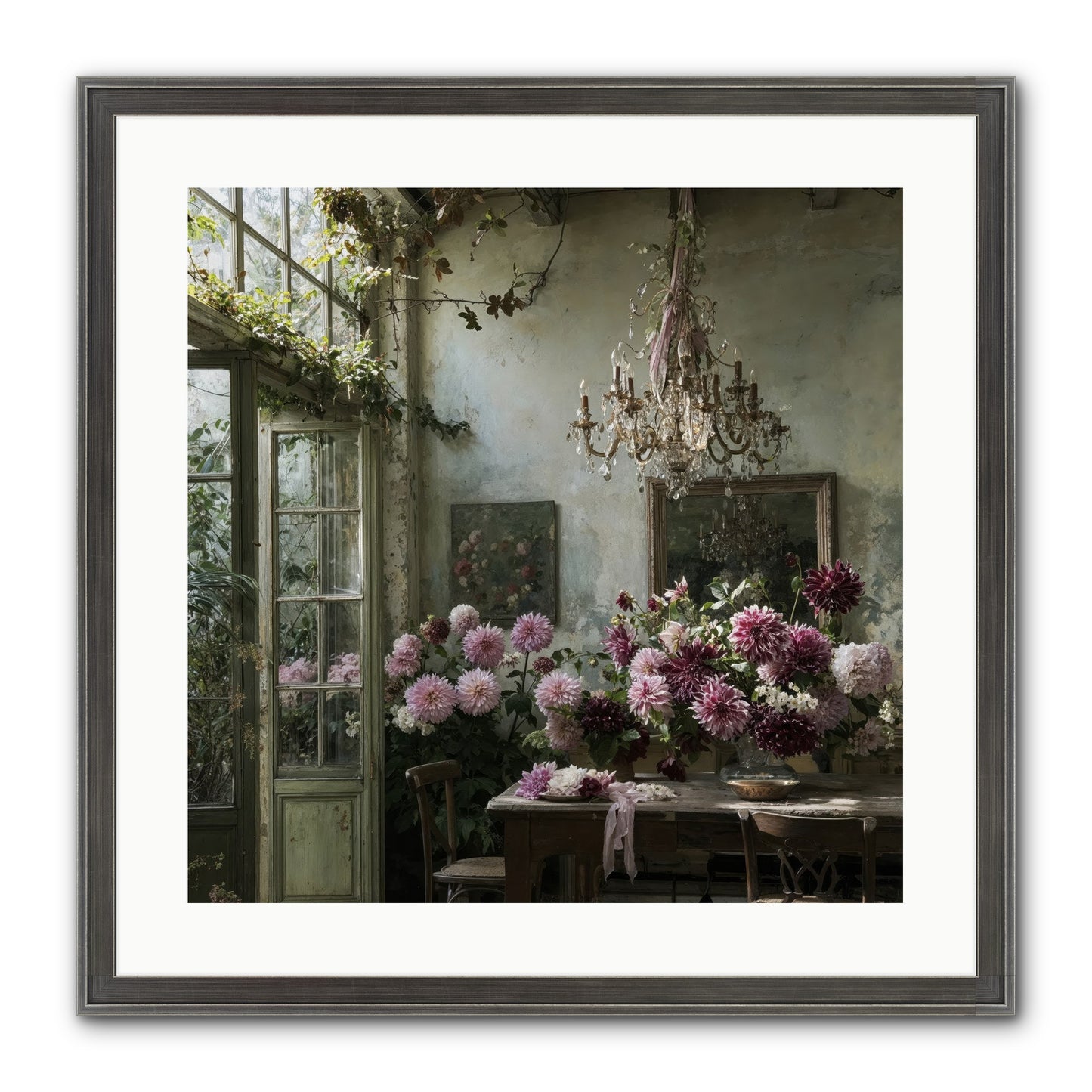 The Summer Table Framed Print - Slimwoods Black/Silver 20x20