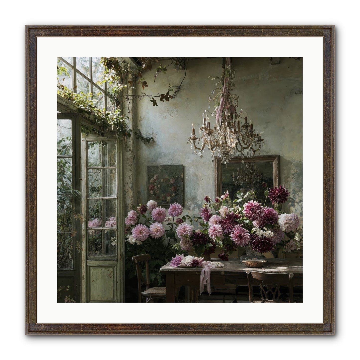 The Summer Table Framed Print - Slimwoods Black/Gold 24x24