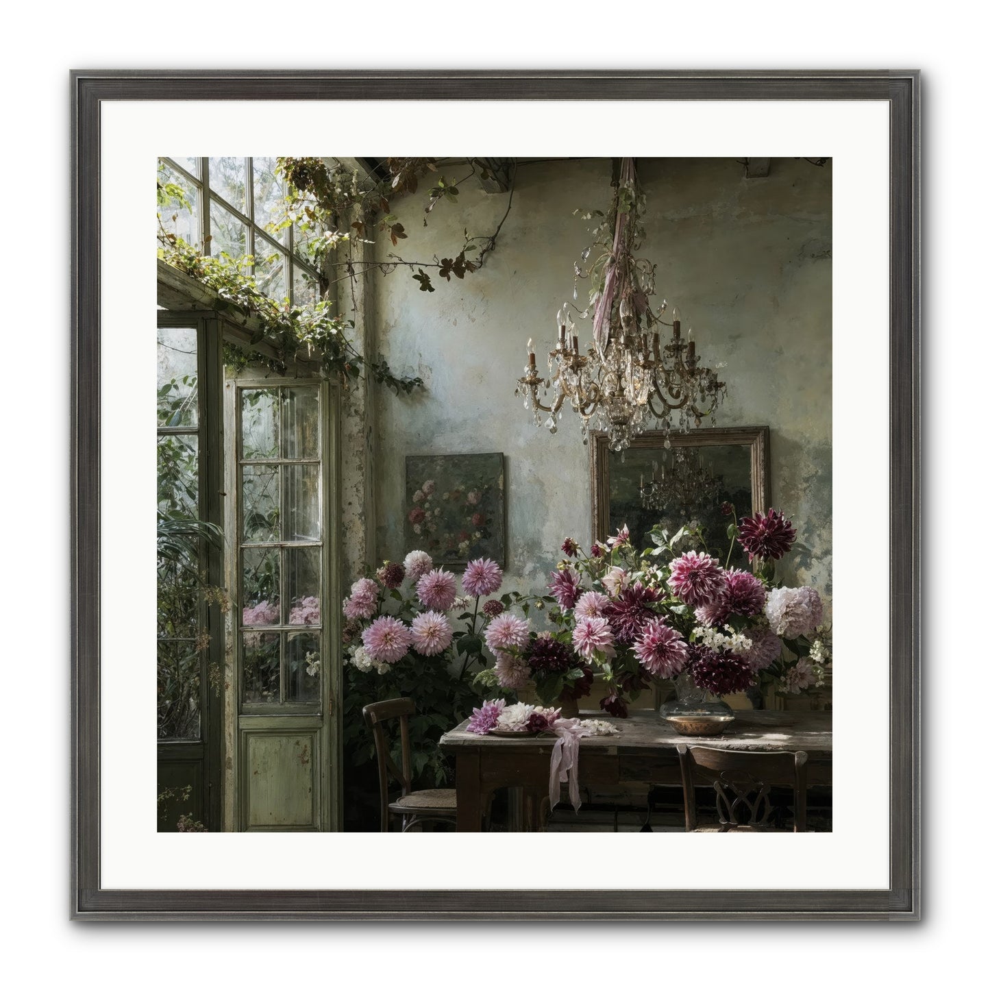 The Summer Table Framed Print - Slimwoods Black/Silver 24x24