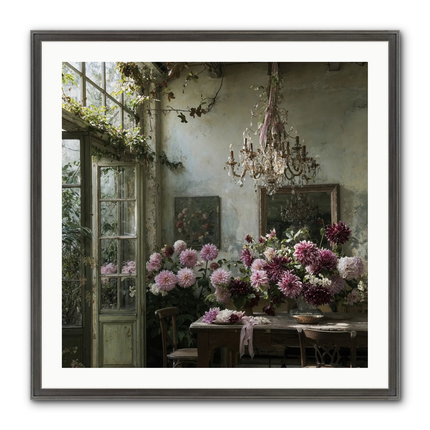The Summer Table Framed Print - Slimwoods Black/Silver 30x30
