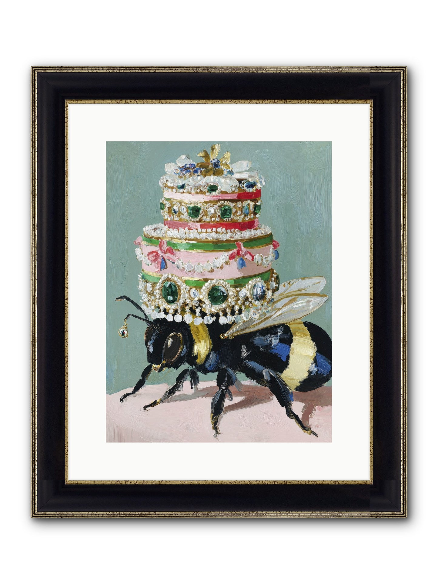 The Sumptuous Moment Framed Print - Black & Gold 12x16