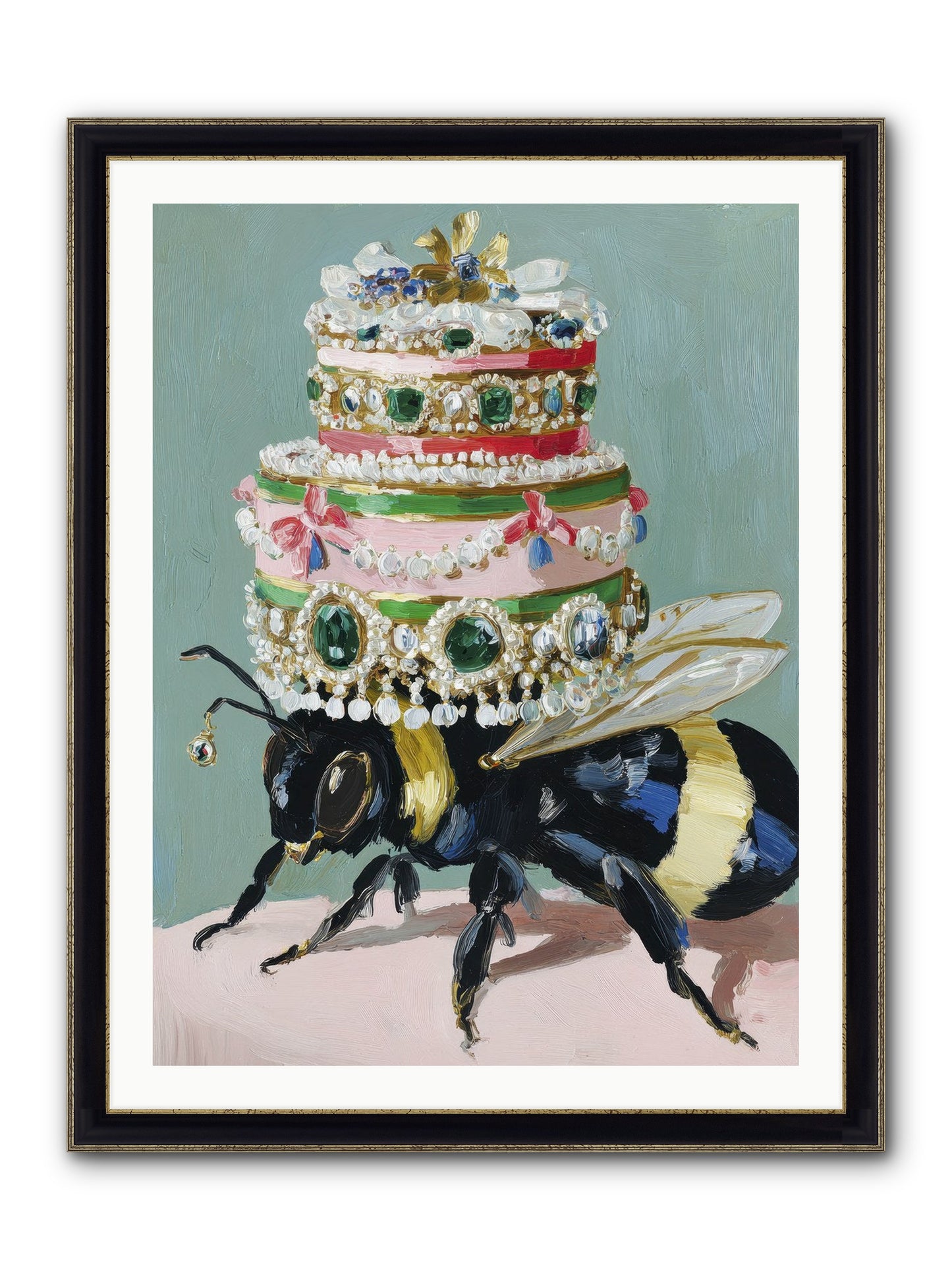 The Sumptuous Moment Framed Print - Black & Gold 30x40
