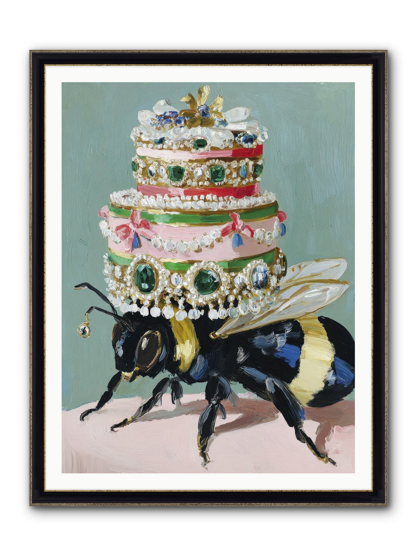 The Sumptuous Moment Framed Print - Black & Gold 36x48