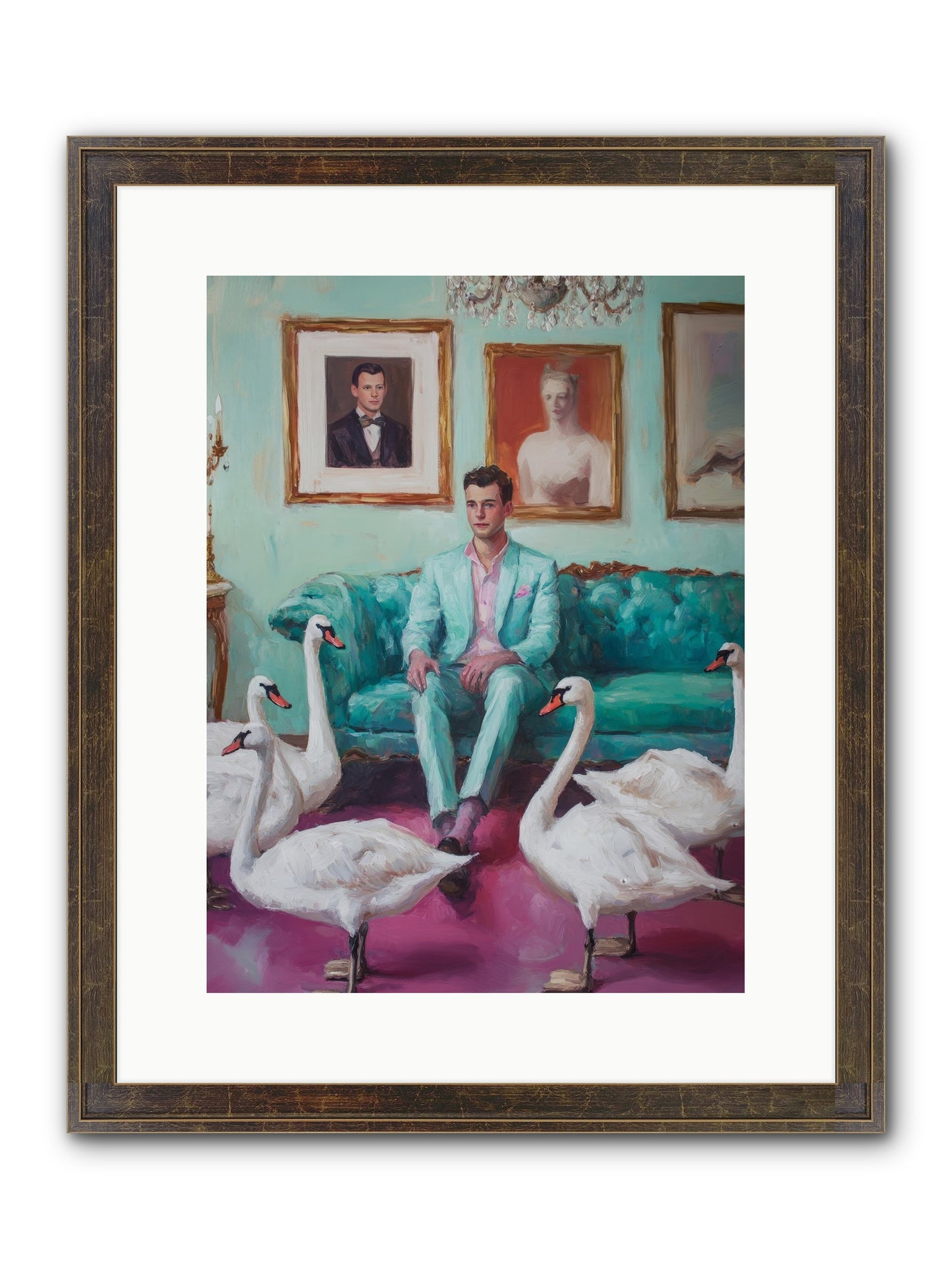 The Swan Dreamer Framed Print - Slimwoods Black/Gold 12x16
