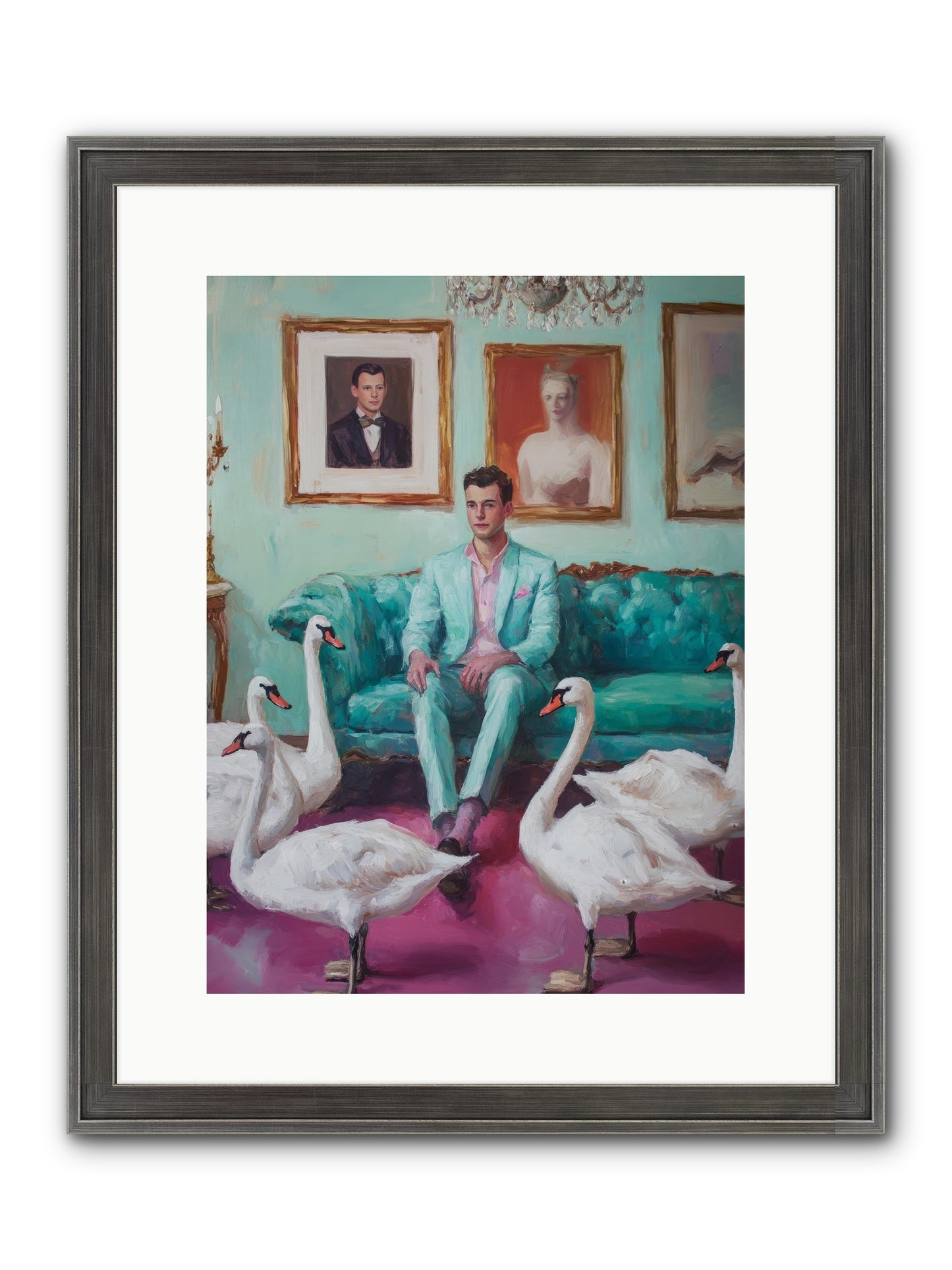 The Swan Dreamer Framed Print - Slimwoods Black/Silver 12x16